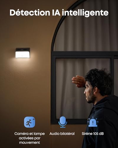 Detalle de eufyCam S120 Murale Solaire : Caméra et applique murale tout-en-un pour l’extérieur