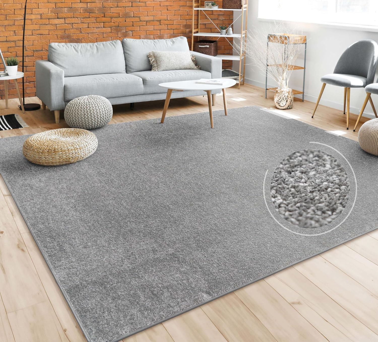Detalle de Paco Home Teppich 240x340 cm Anthrazit