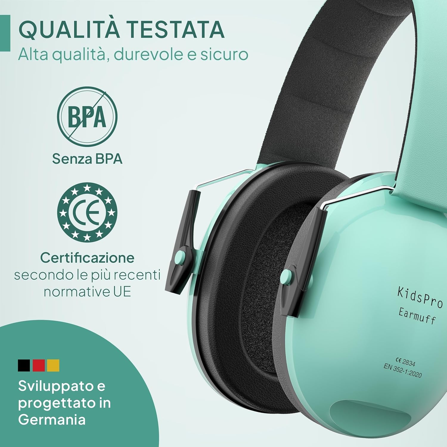 Thumbnail 6 de Senner KidsPro per bambini (fino a 12 anni) – cuffie antirumore regolabili con SNR 28 dB, turchese