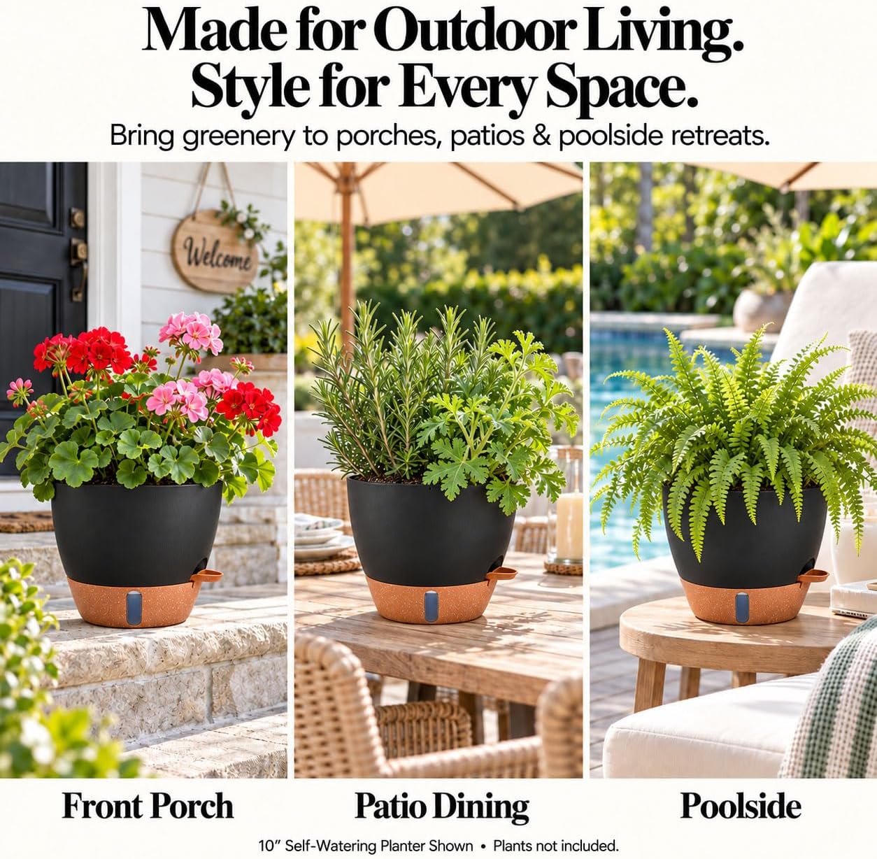 Thumbnail 6 de Fielda 10-Inch Self-Watering Planters, 2-Pack with Water-Level Window