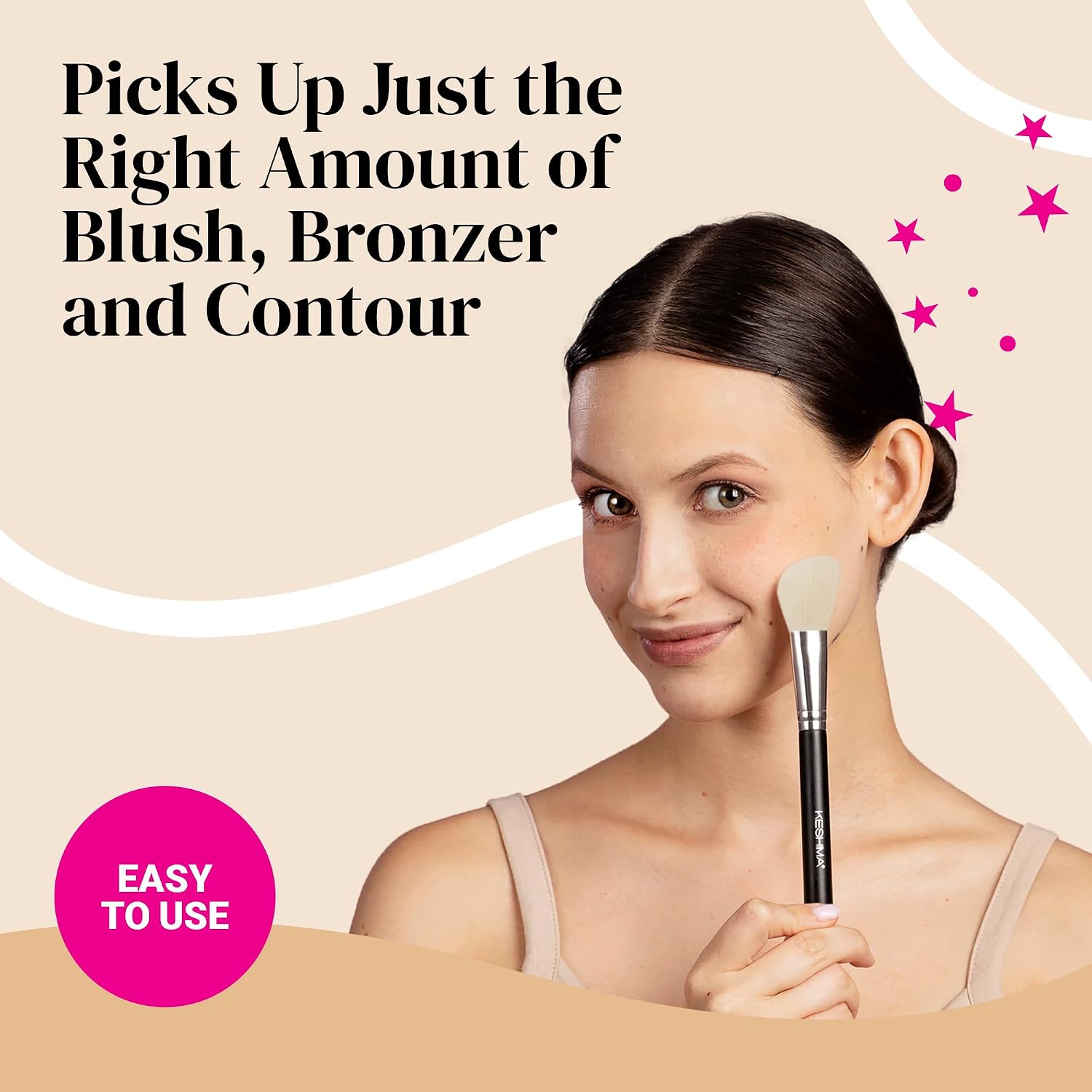 Detalle de KESHIMA Angled Makeup Brush, Synthetic Bristles