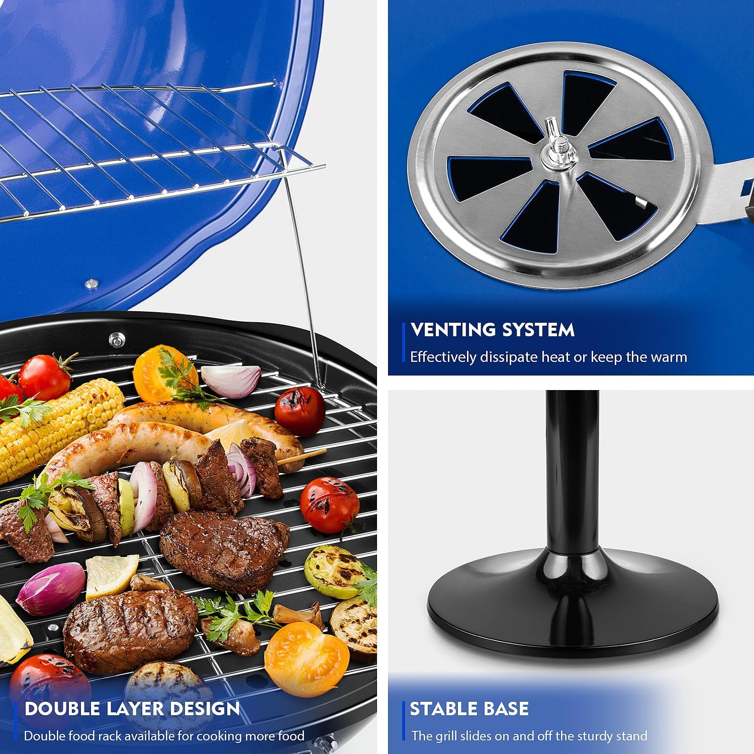 Thumbnail 3 de Techwood Indoor/Outdoor Electric BBQ Grill (1600W) with Adjustable Heat & Removable Stand