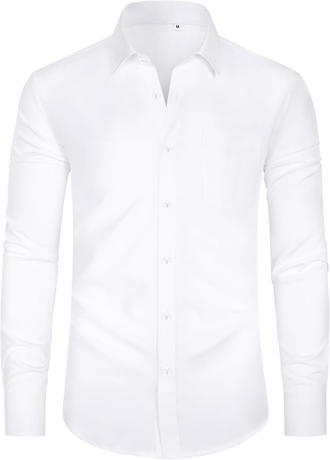 Detalle de J.VER Men’s long sleeve 4-way stretch wrinkle-free formal dress shirt with pocket (business, wedding & work)