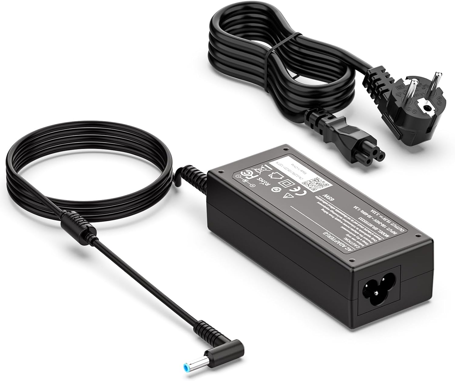 Detalle de Caricatore 65W Compatibile con HP EliteBook, Pavilion, Stream e ProBook (4,5 × 3,0 mm) – 19,5V 3,33A