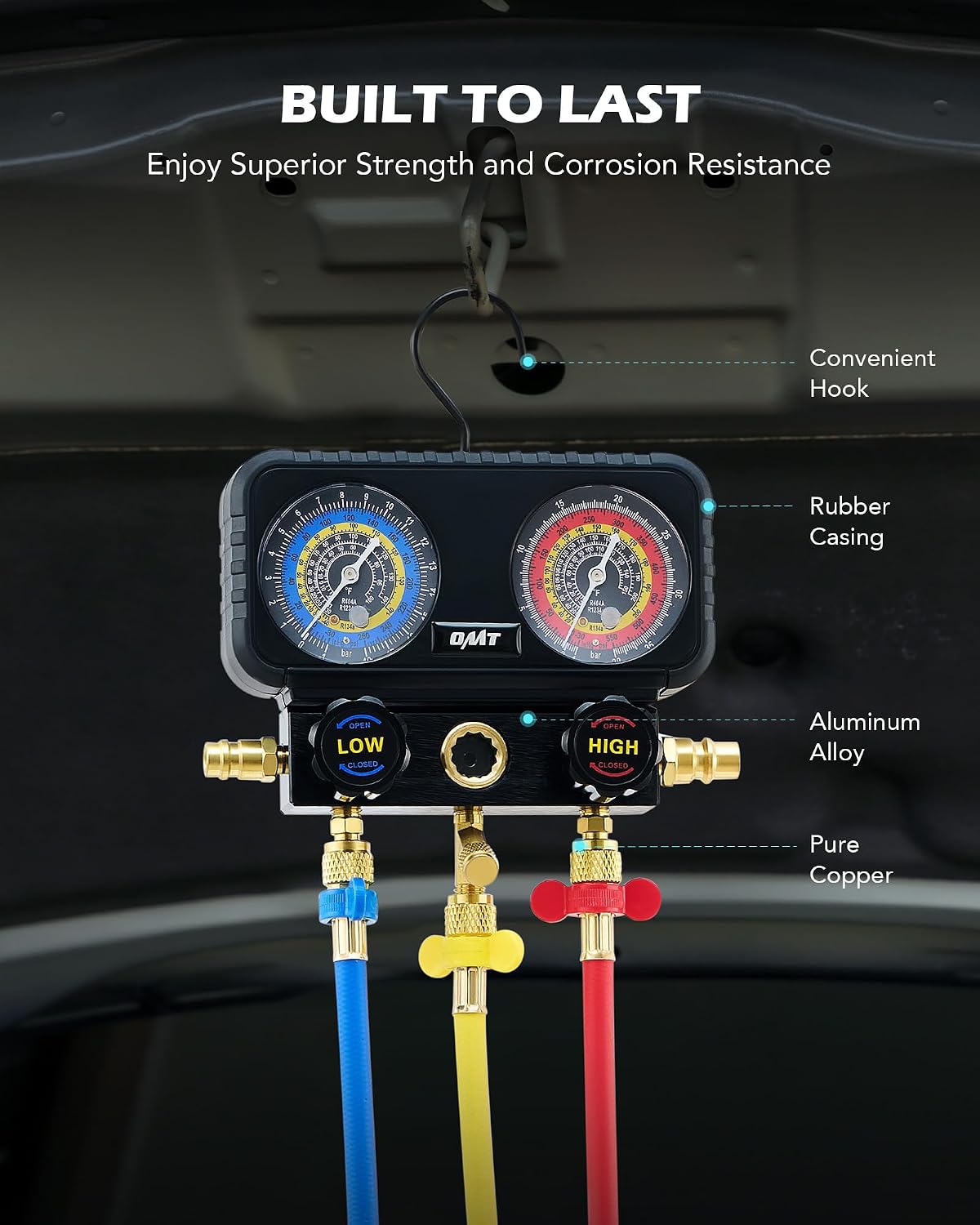 Thumbnail 6 de Orion Motor Tech AC Gauges: 3‑Way Manifold Set for R1234yf, R404a & R134a