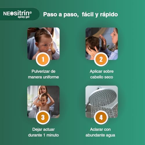 Detalle de Neositrín Spray Gel Antipiojos: tratamiento sin insecticidas en 1 minuto y 1 única aplicación