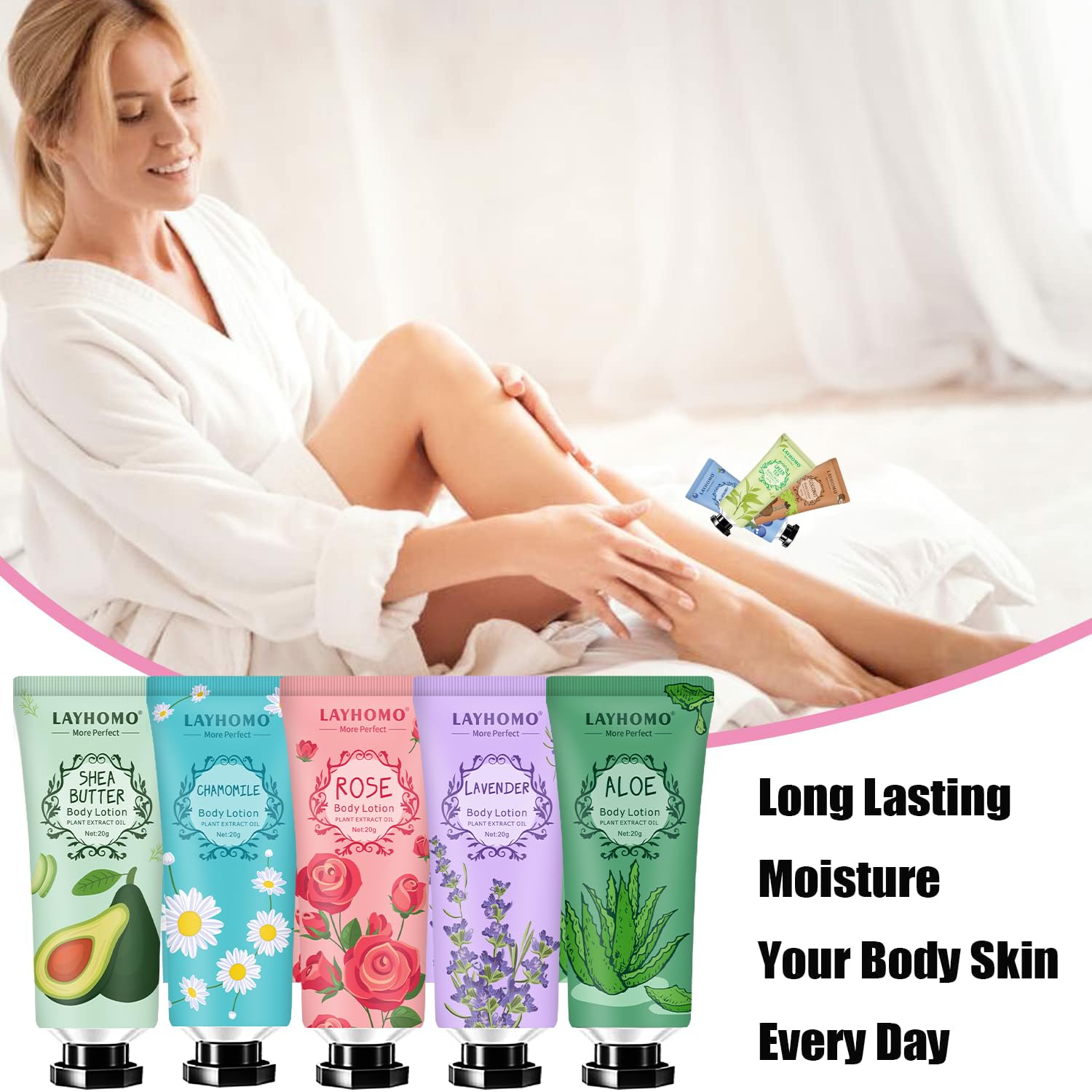 Thumbnail 3 de 20 Pack Mini Body Lotion Gift Set for Dry Skin – Travel-Sized, Shea Butter & 10 Fragrances