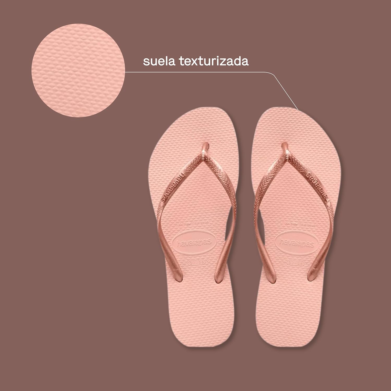 Detalle de Havaianas Slim para mujer: chanclas elegantes, duraderas y versátiles