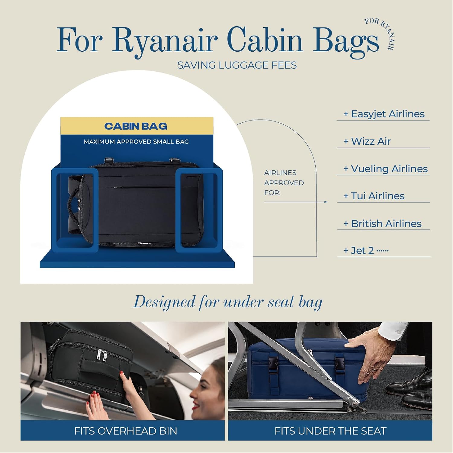 Detalle 2 de Lossga Cabin Bag 40x30x20 Carry‑On with Anti‑Theft