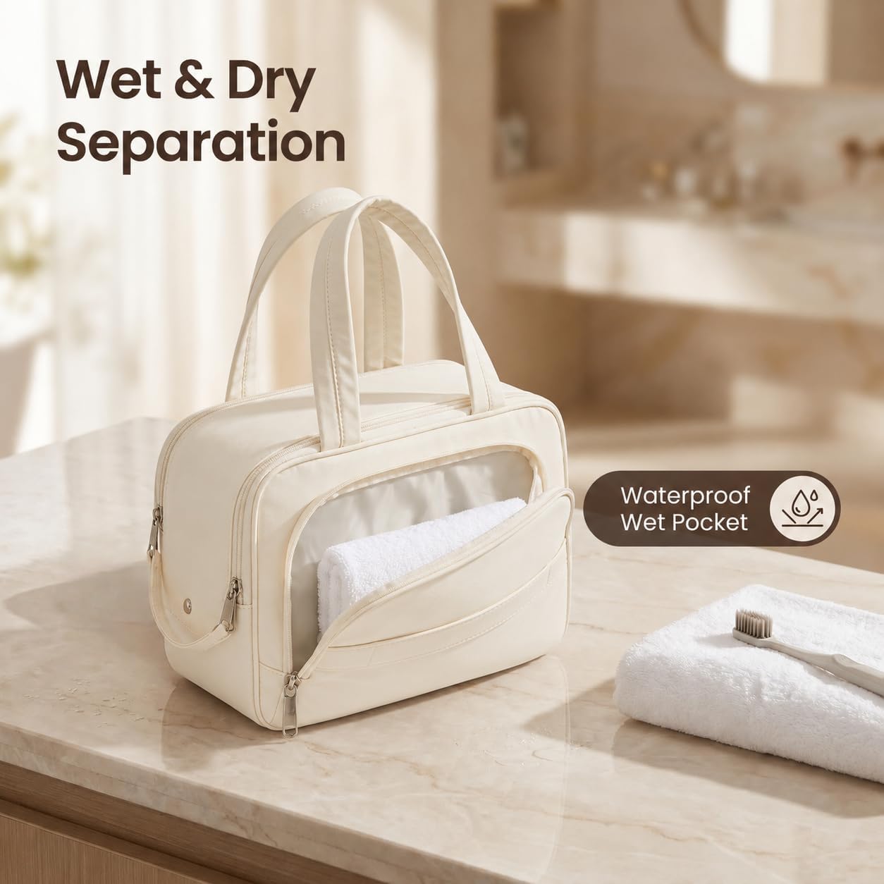 Thumbnail 2 de Kono Toiletry Bag for Travel – Waterproof, Large Capacity with Wide Opening