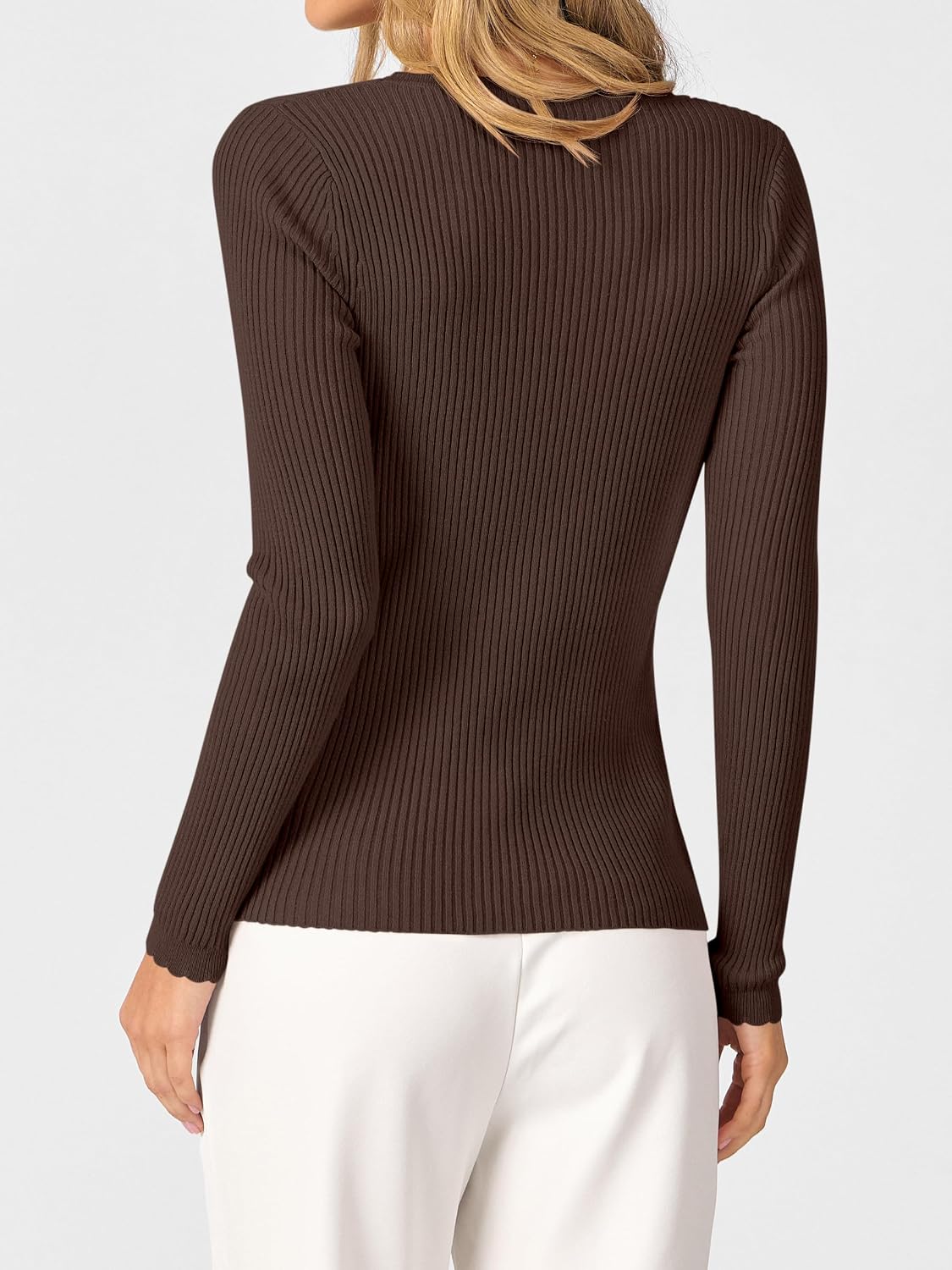 Detalle 2 de ANRABESS Women's Ribbed Sweater, Viscose Blend