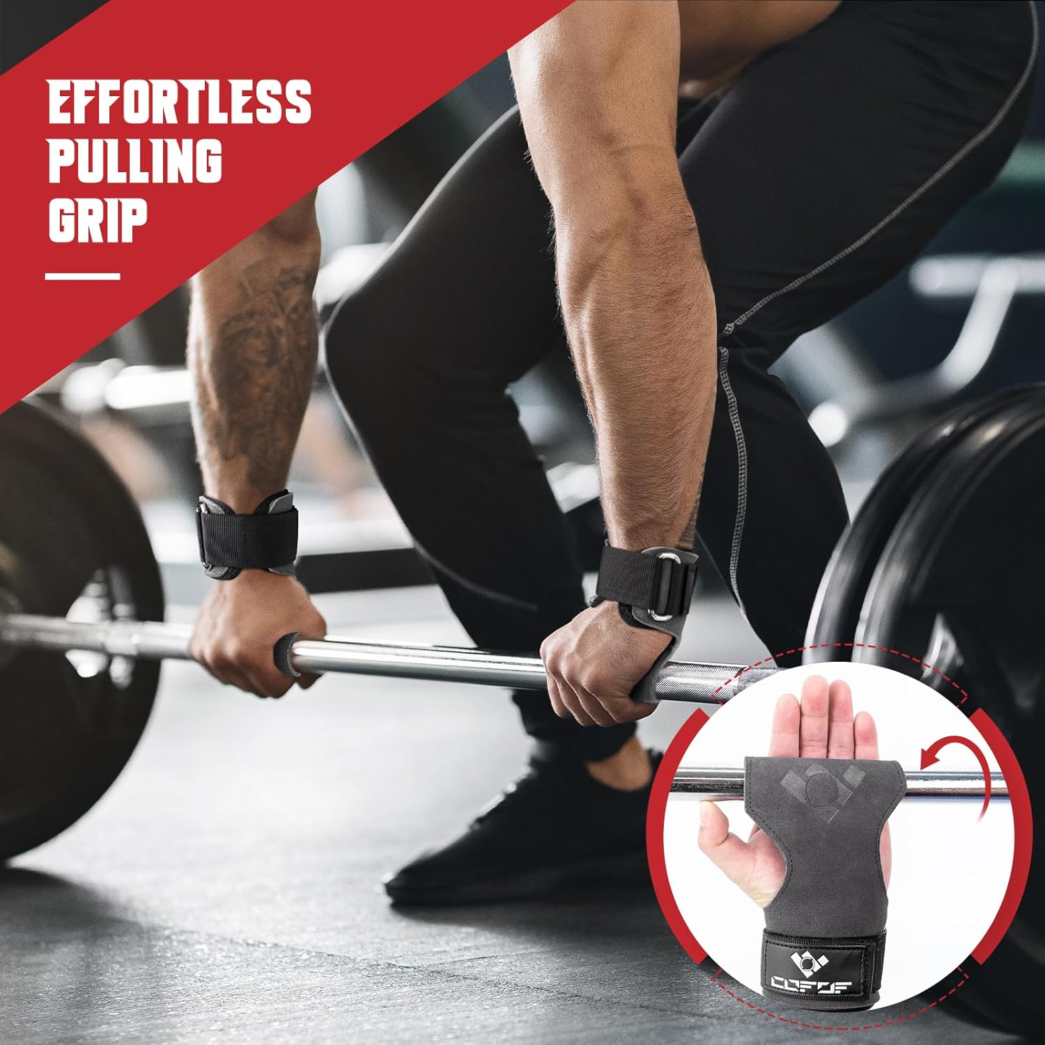 Thumbnail 4 de COFOF Zughilfen Leder – Lifting Straps aus Veloursleder für schweres Krafttraining