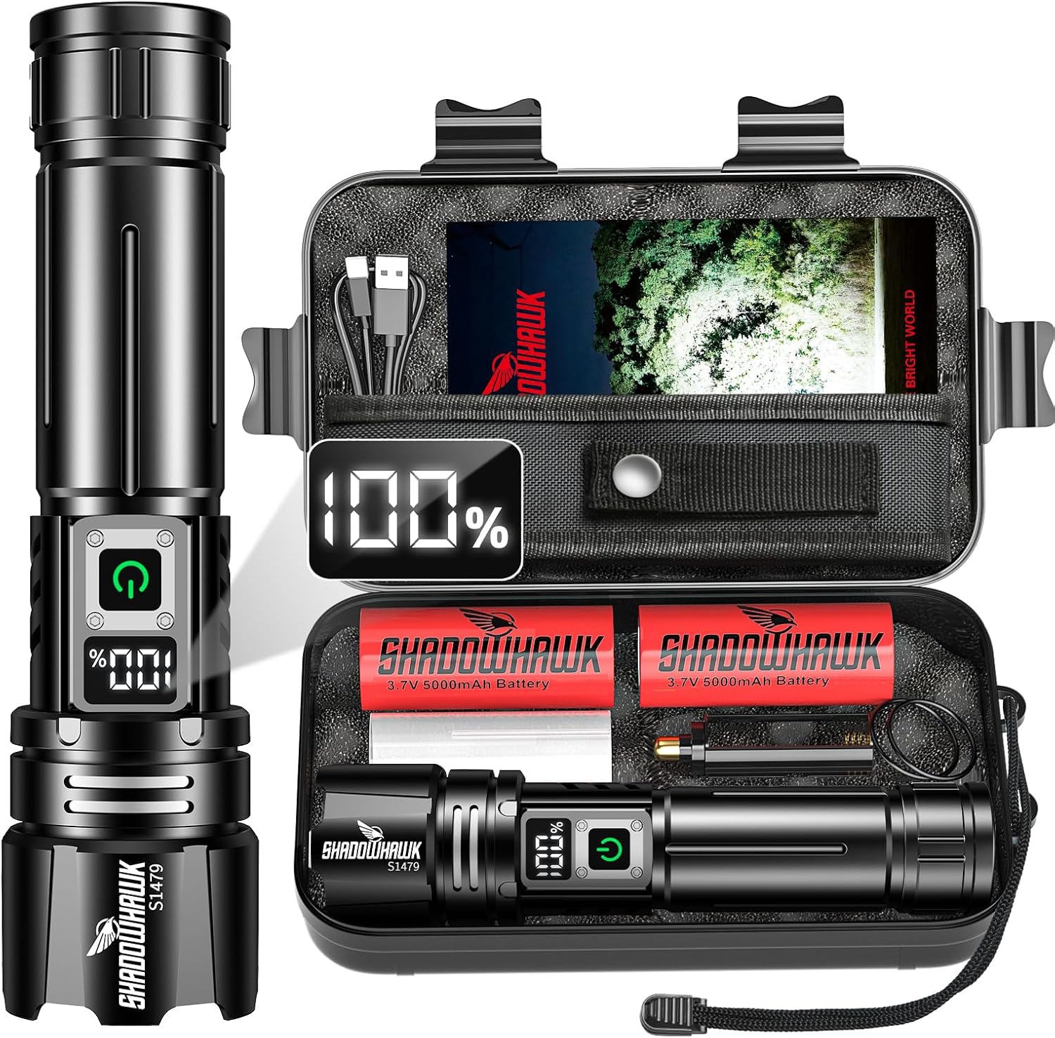 Detalle de Shadowhawk 24H Runtime Torch 500000 lumen 🔦