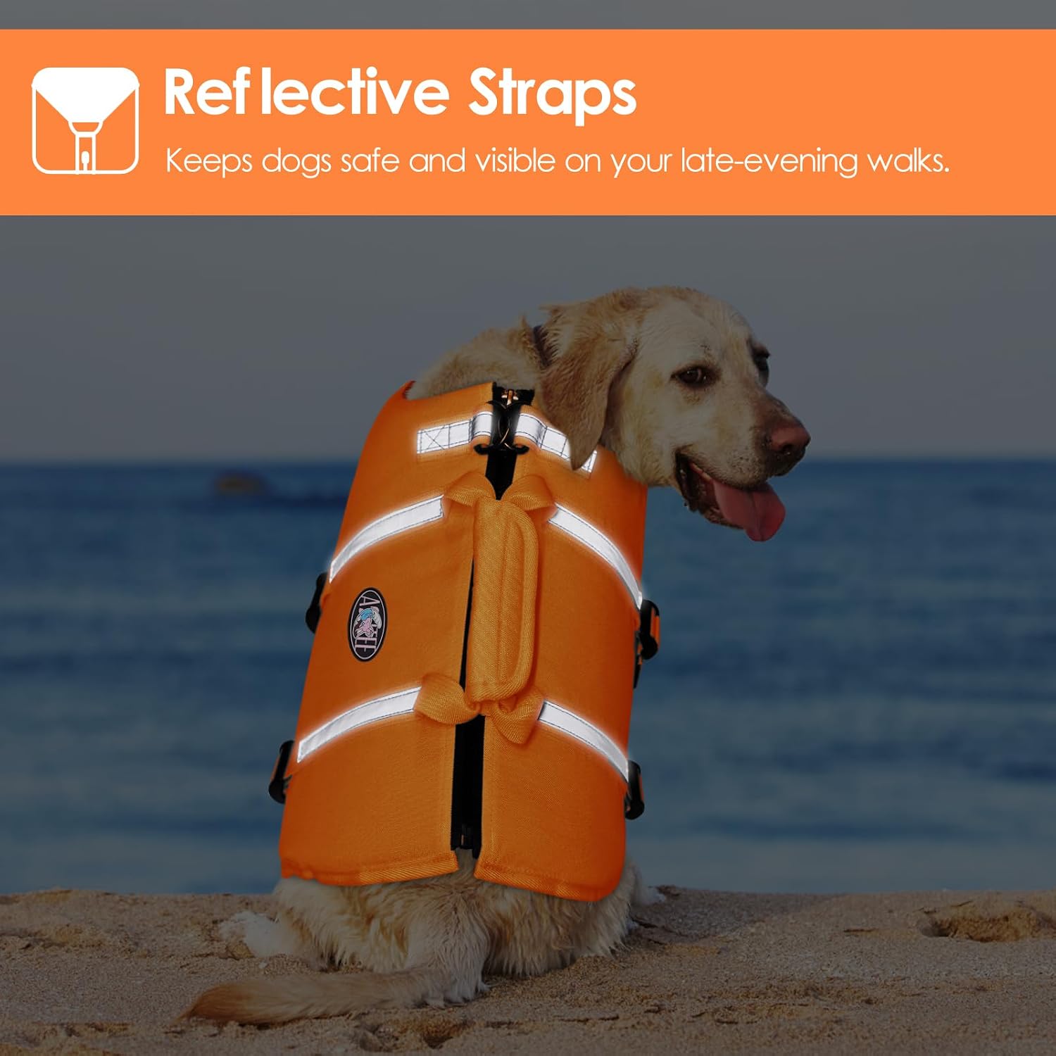 Detalle de AOFITEE Gilet de Sauvetage pour Chien – Gilet de Natation réglable et haute flottabilité