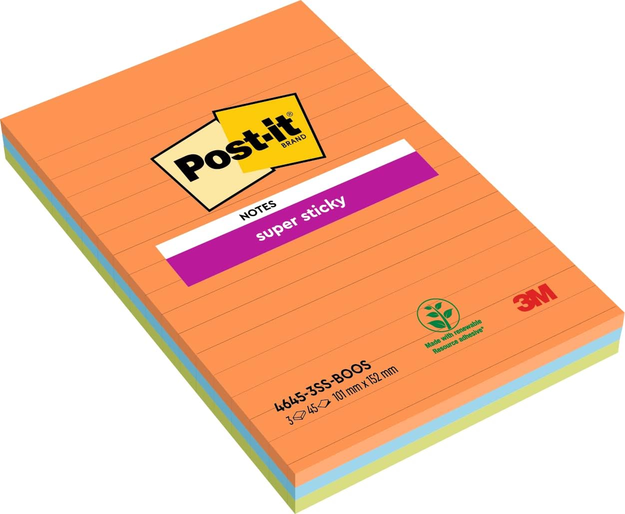 Detalle de Post-it Notes Super Sticky Grand Format XXL 101x152 mm