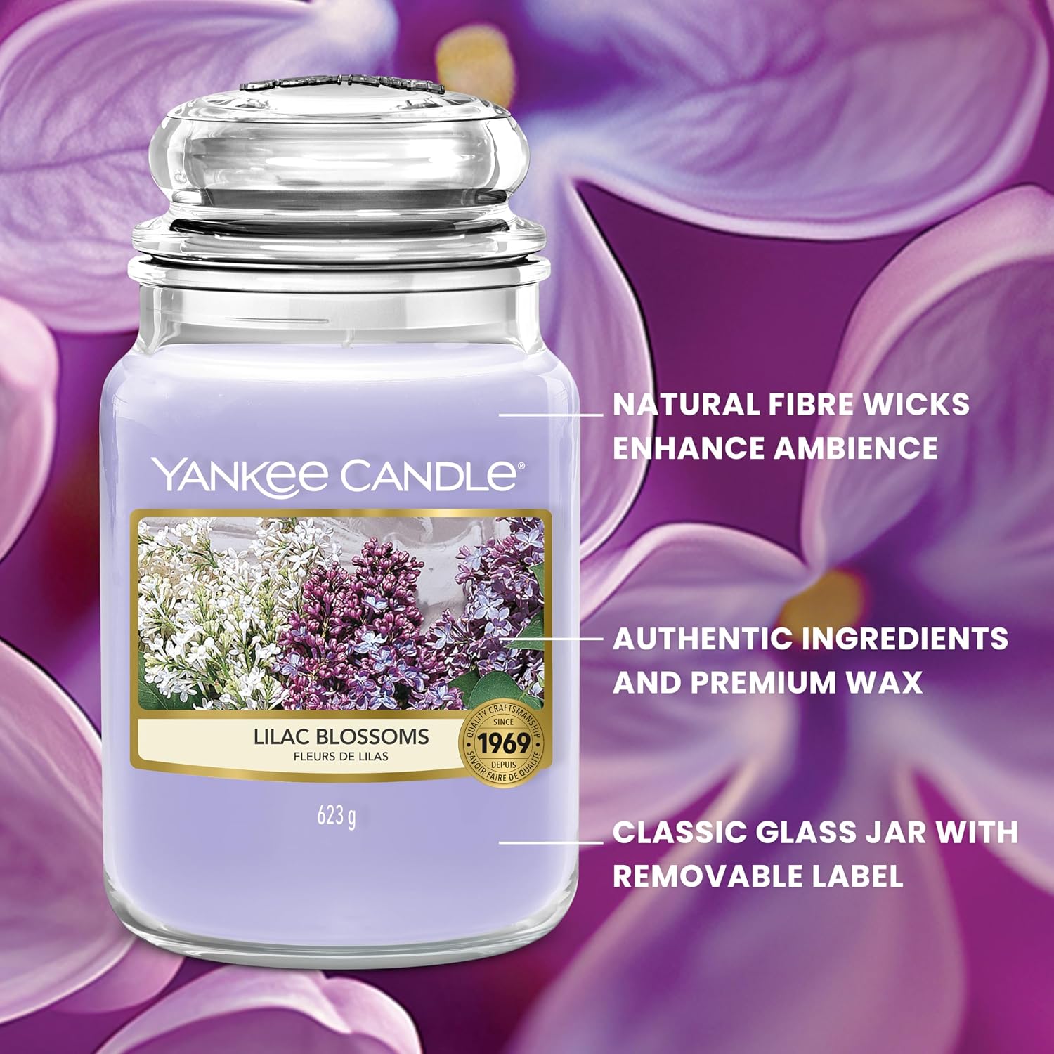 Detalle de Yankee Candle Lilac Blossoms Large Jar