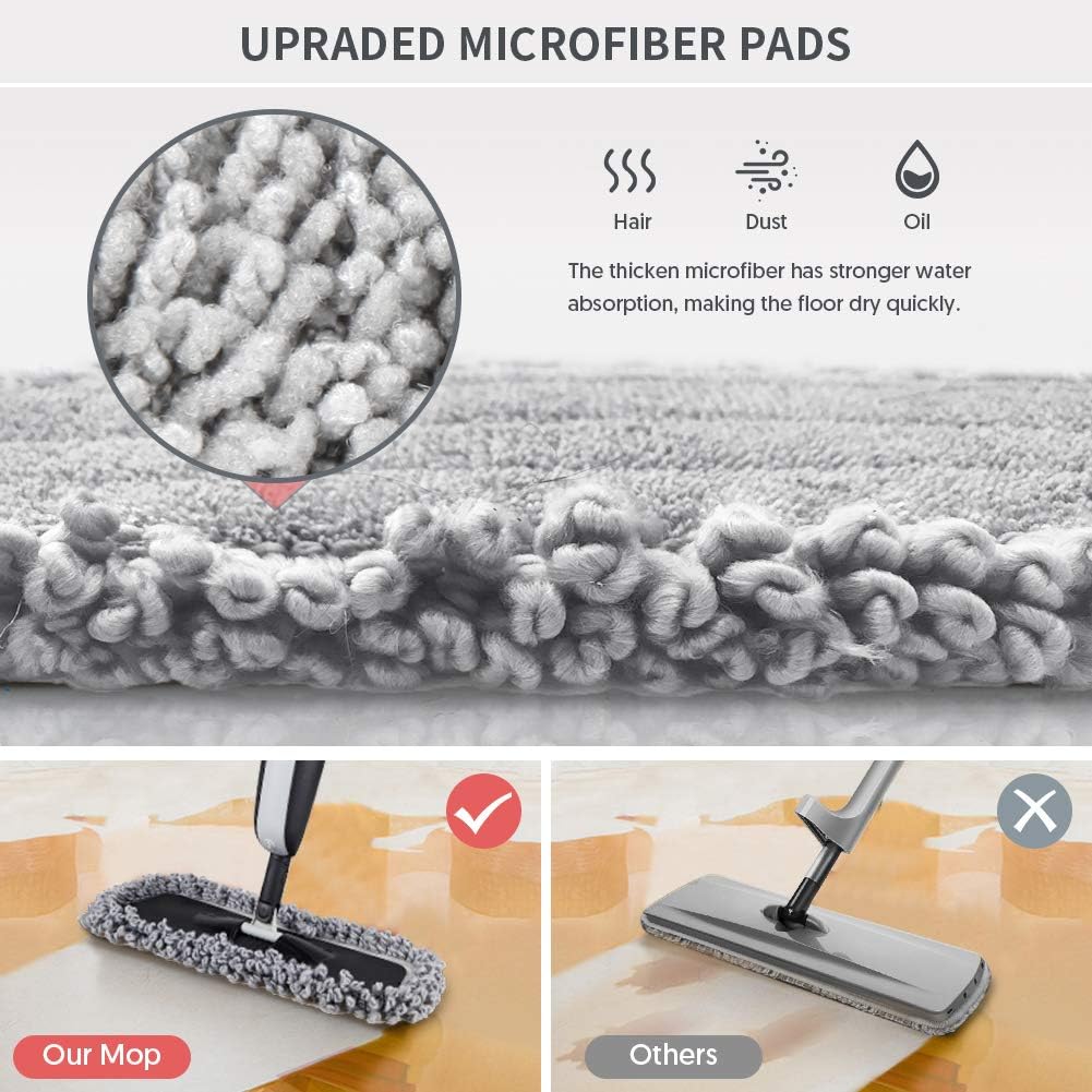 Thumbnail 2 de MANGOTIME Spray Mop for Floor Cleaning – 360° Swivel Microfibre Mop with 3 Washable Pads and Refillable Bottle