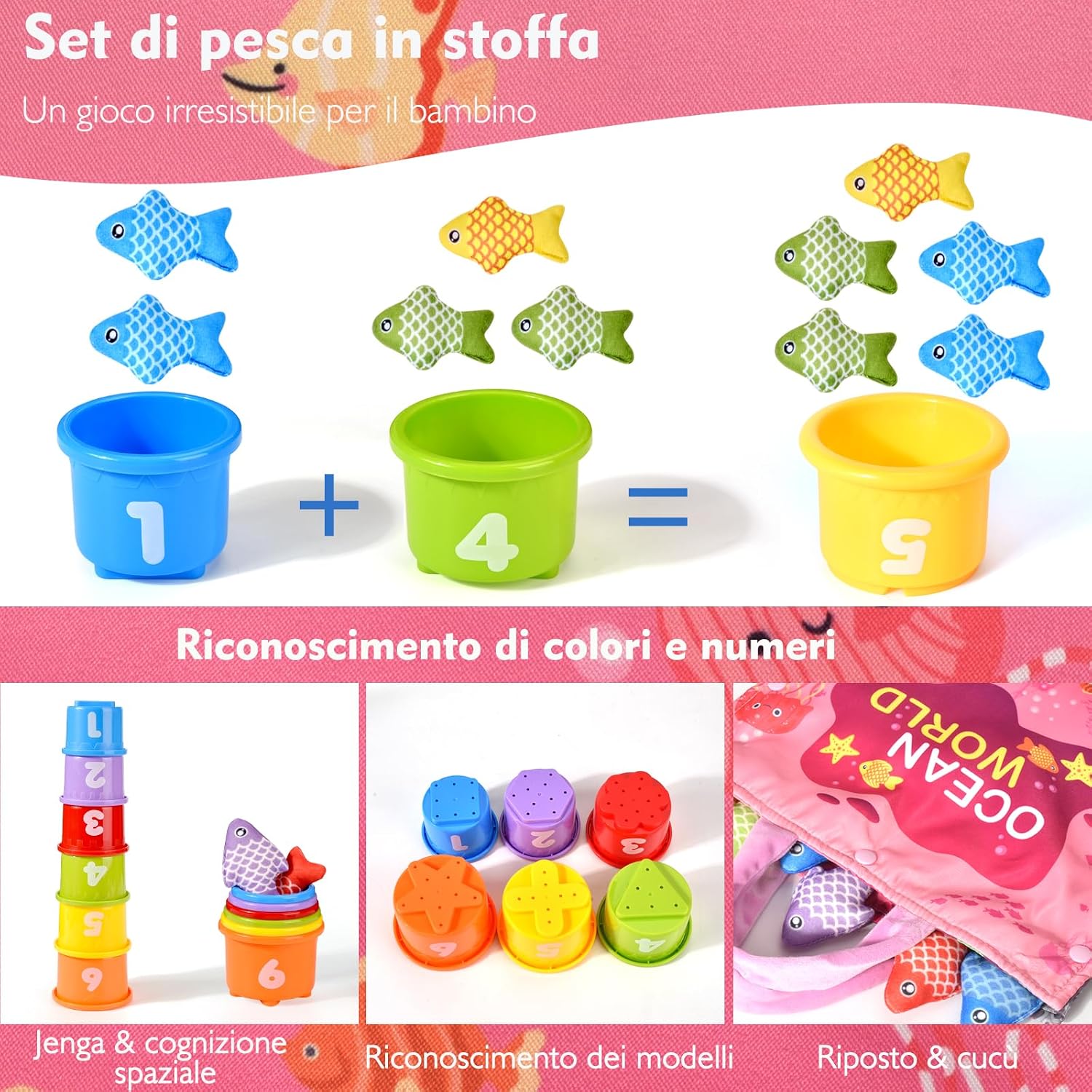 Detalle de Yitical Giochi Bambini pesca Montessori 20