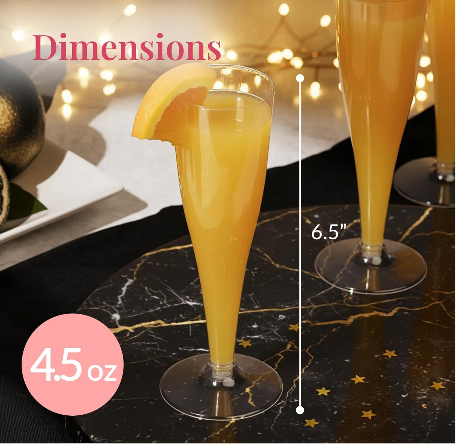 Thumbnail 2 de Prestee 200-Count Clear Plastic Champagne Flutes, 4.5 oz – Elegant Disposable Glassware for Weddings, Parties & Events