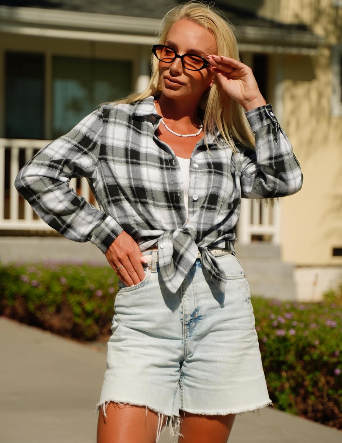 Detalle 1 de Zeagoo Women's Flannel Shirt, Cotton-Polyester Blend
