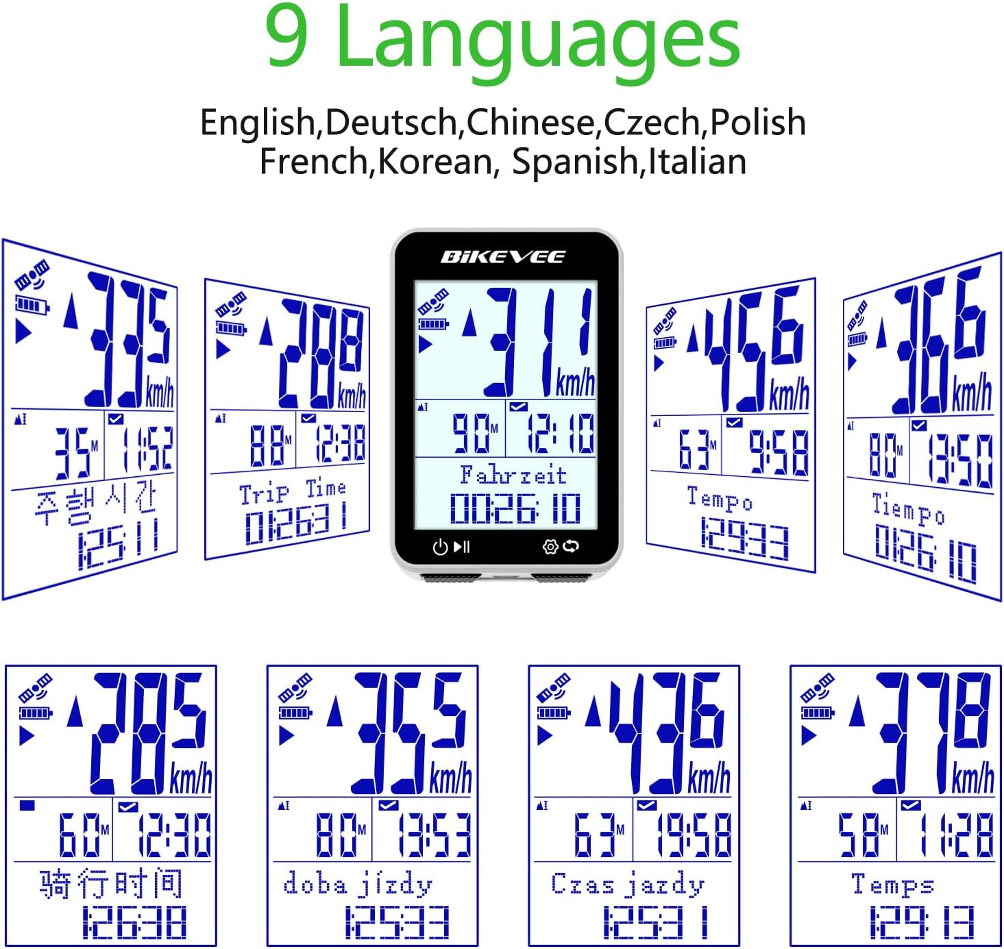 Thumbnail 6 de Bikevee GPS Fahrradcomputer kabellos mit 2,4" FSTN Display, IPX7 & 28 Std. Akku