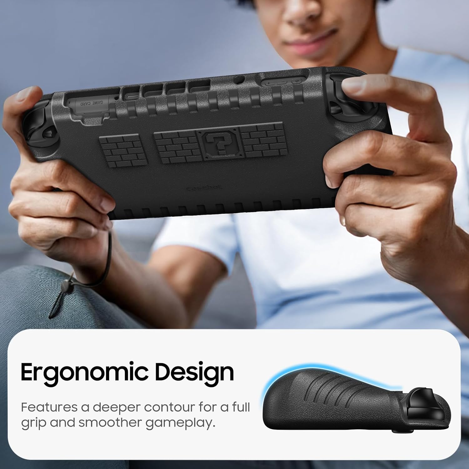 Detalle de FINTIE Ultralight Case for Nintendo Switch 2 (2025) with Game Card Slots – Shockproof, Ergonomic Grip