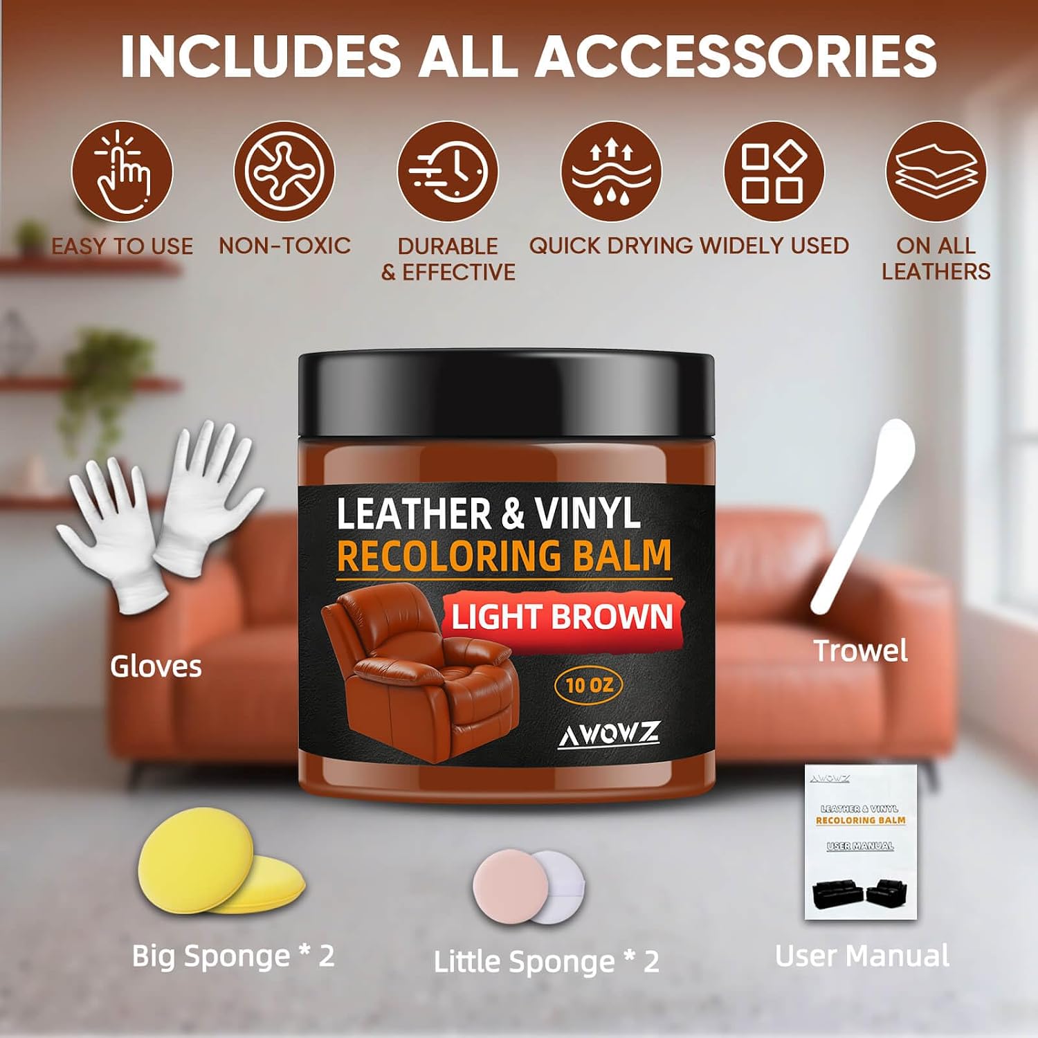 Thumbnail 6 de AWOWZ Leather Recoloring Balm 10oz