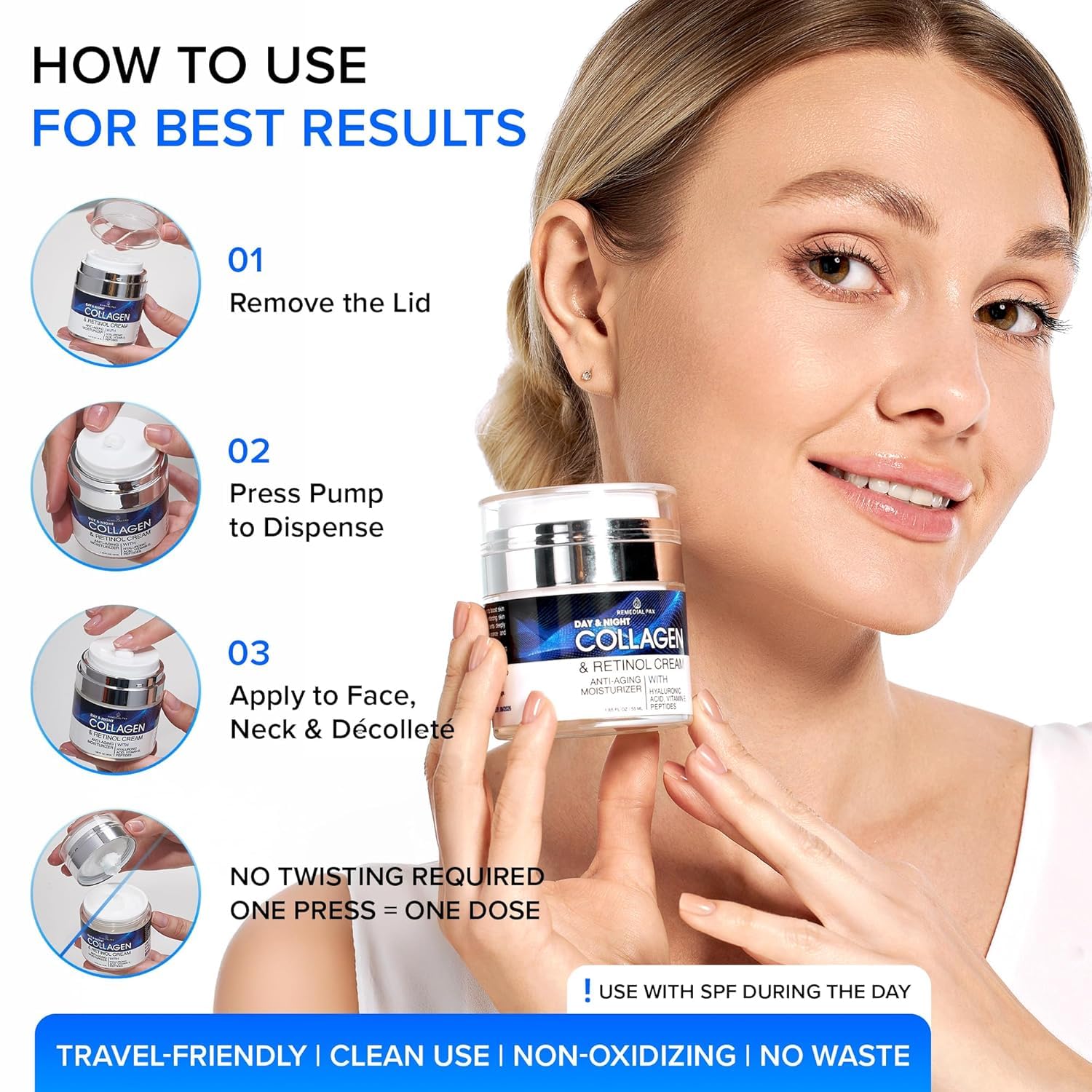 Thumbnail 6 de Collagen Face Cream with Retinol & Hyaluronic Acid – Anti-Aging Moisturizer for All Skin Types