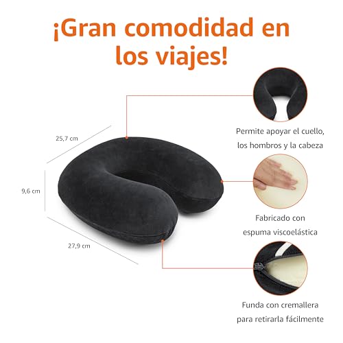 Thumbnail 2 de Amazon Basics Semicircular Almohada para cuello de espuma viscoelástica (negro)