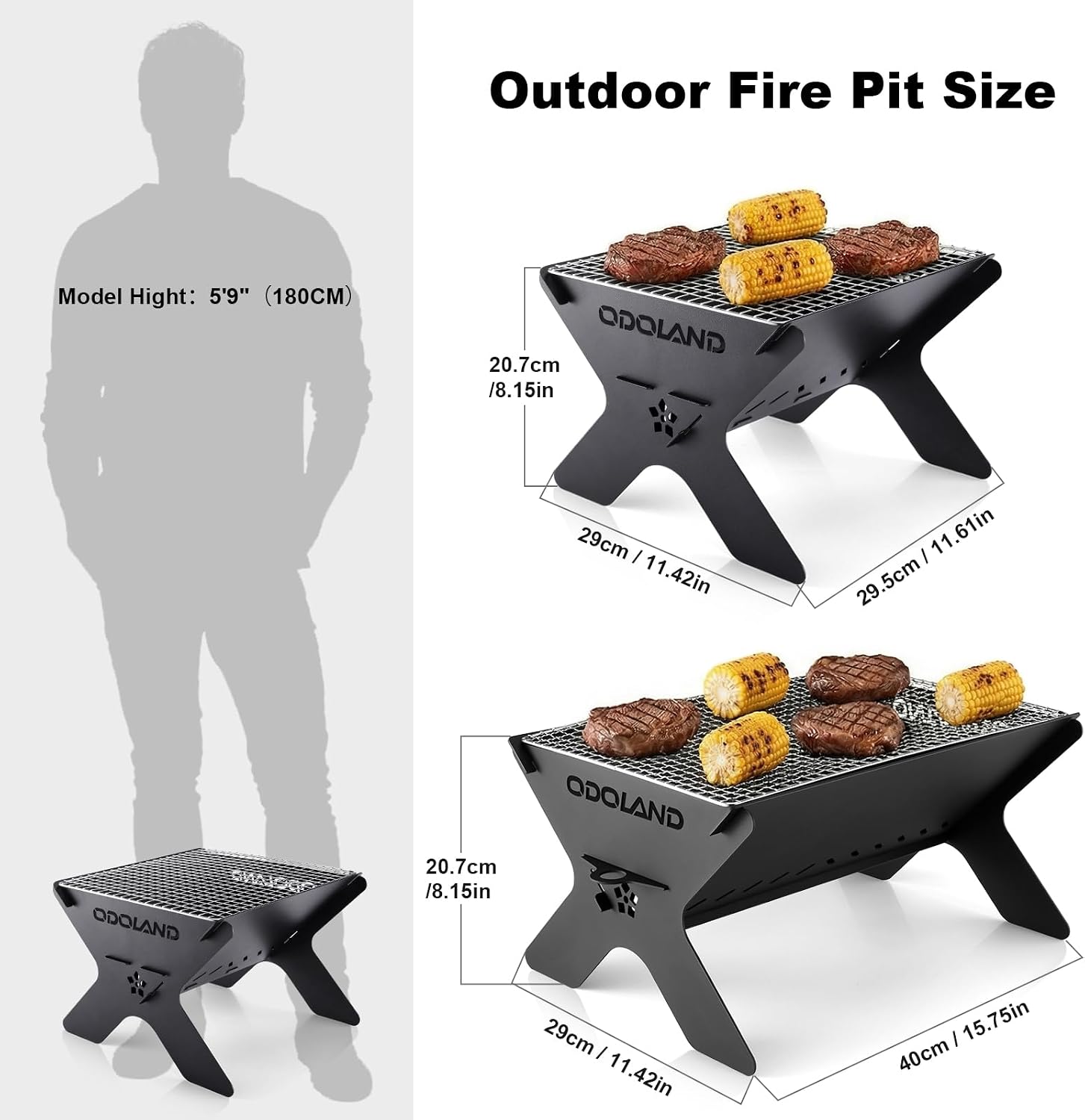 Detalle 2 de Odoland Campfire Grill, Heavy-Duty Iron