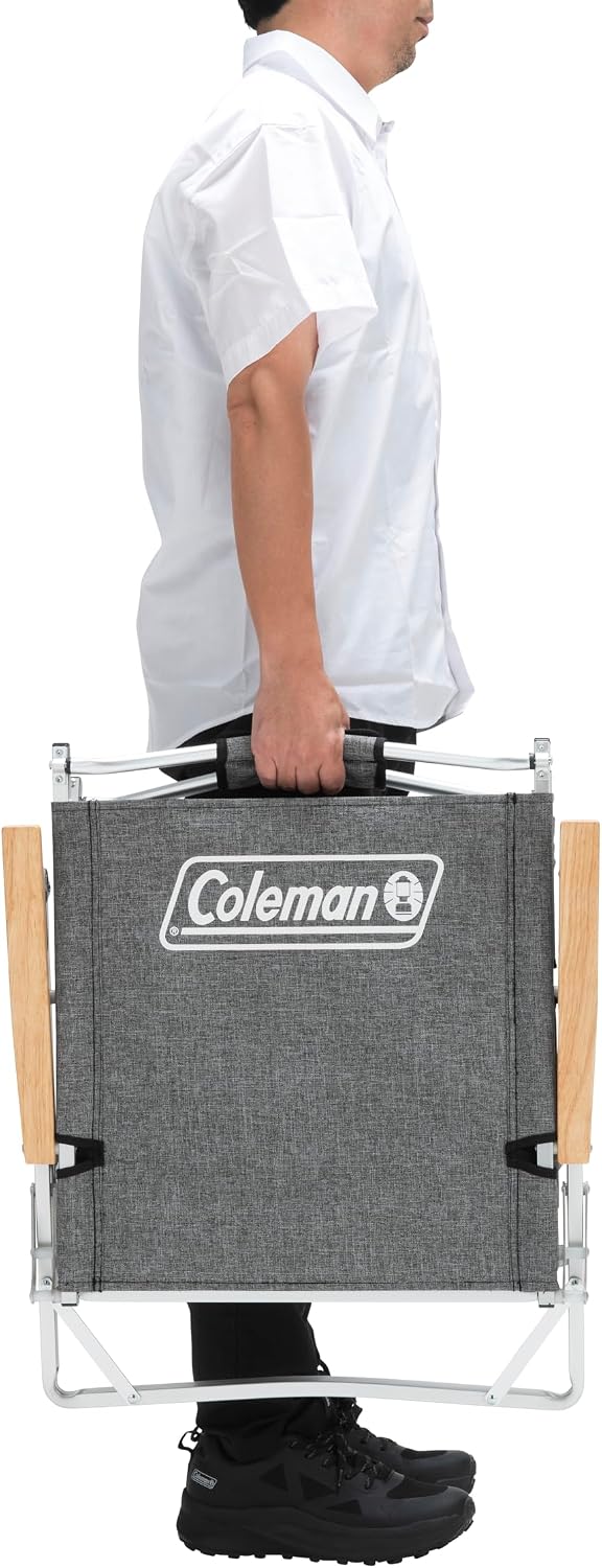 Detalle de Coleman 2238314 コンパクトフォールディングチェアNX ヘザーグレー 3段階リクライニング・難燃生地