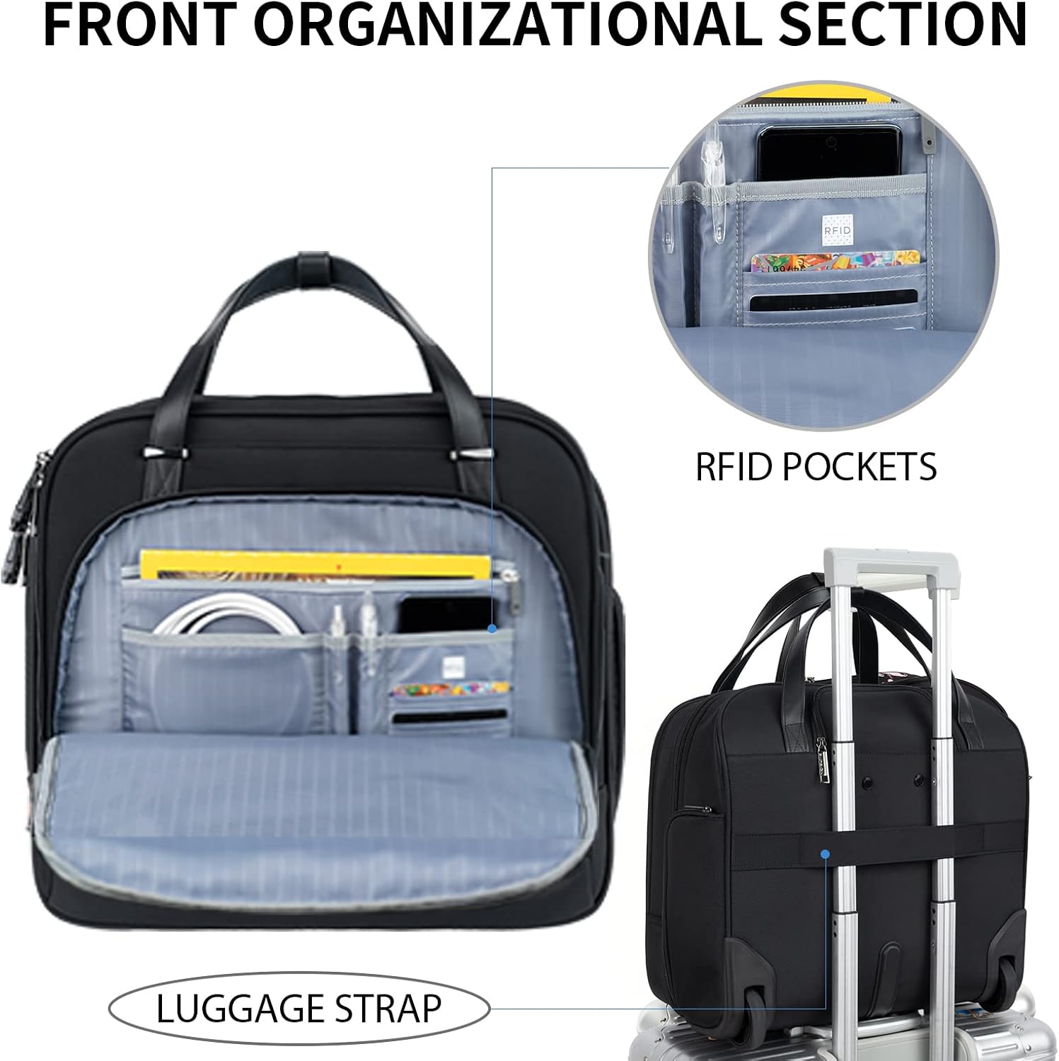 Thumbnail 4 de EMPSIGN Rolling Laptop Bag 15.6 Inch