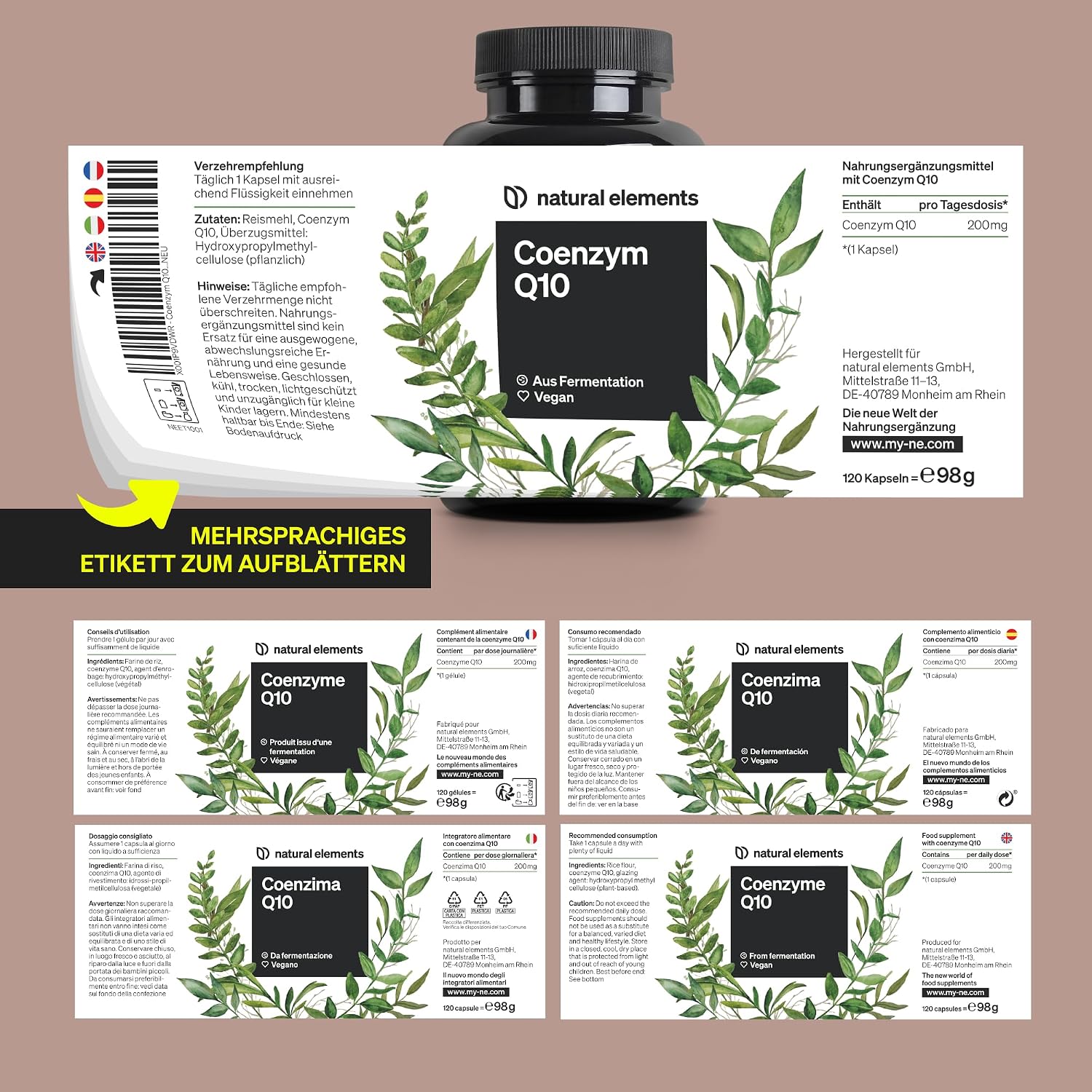 Thumbnail 5 de natural elements Coenzym Q10 200 mg Kapseln