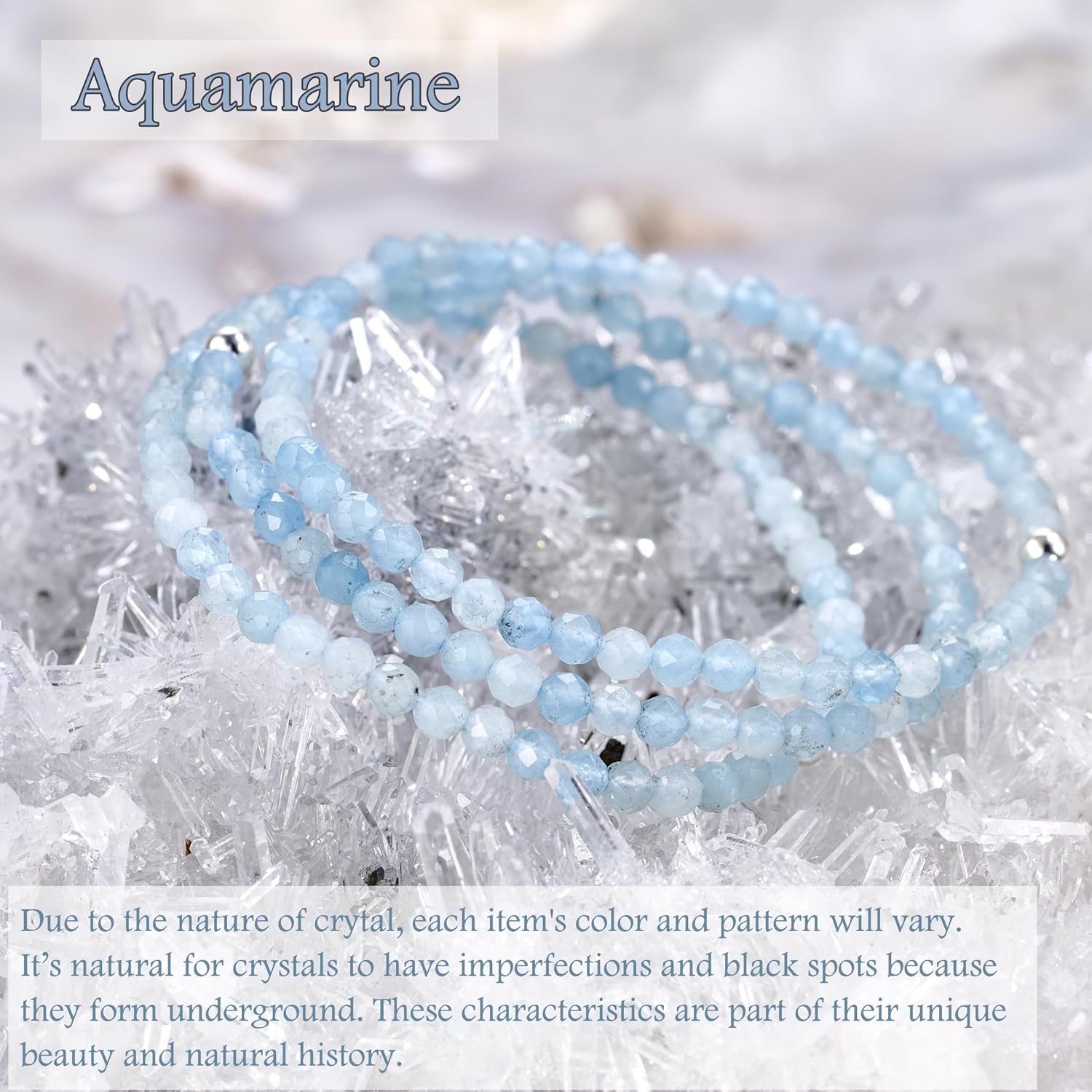 Thumbnail 4 de Farfume 4mm Edelstein Perlen Armband 18,5cm