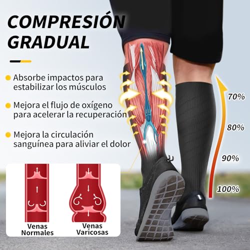 Thumbnail 2 de CAMBIVO medias de compresión 20-30 mmHg para mujer y hombre (3 pares) — ideales para deporte, varices y viajes