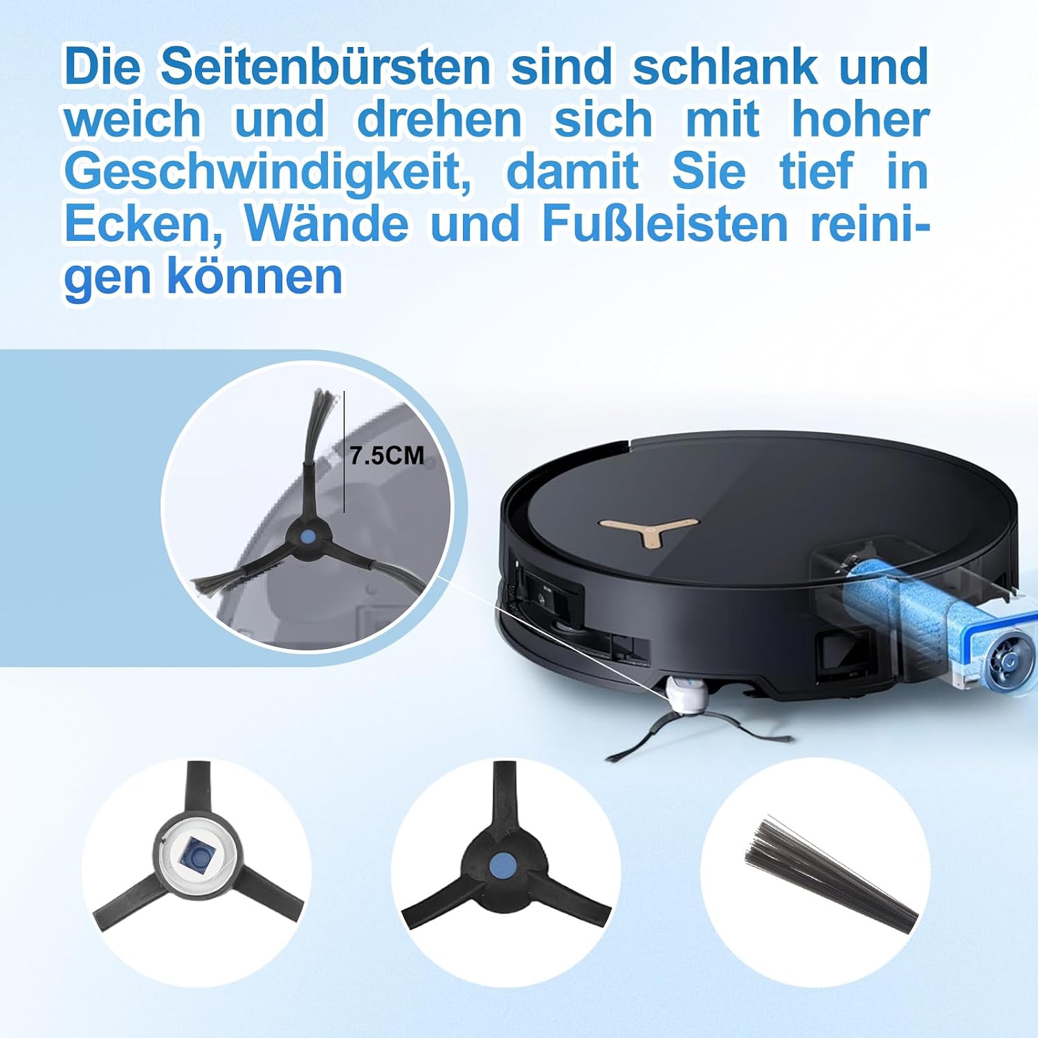 Thumbnail 4 de Estelife X8 Pro Omni Zubehörset für Ecovacs Deebot X8 Pro Omni – Komplettset mit Hauptbürste, Borstenbürste, Staubbeuteln, HEPA-Filtern und Seitenbürsten