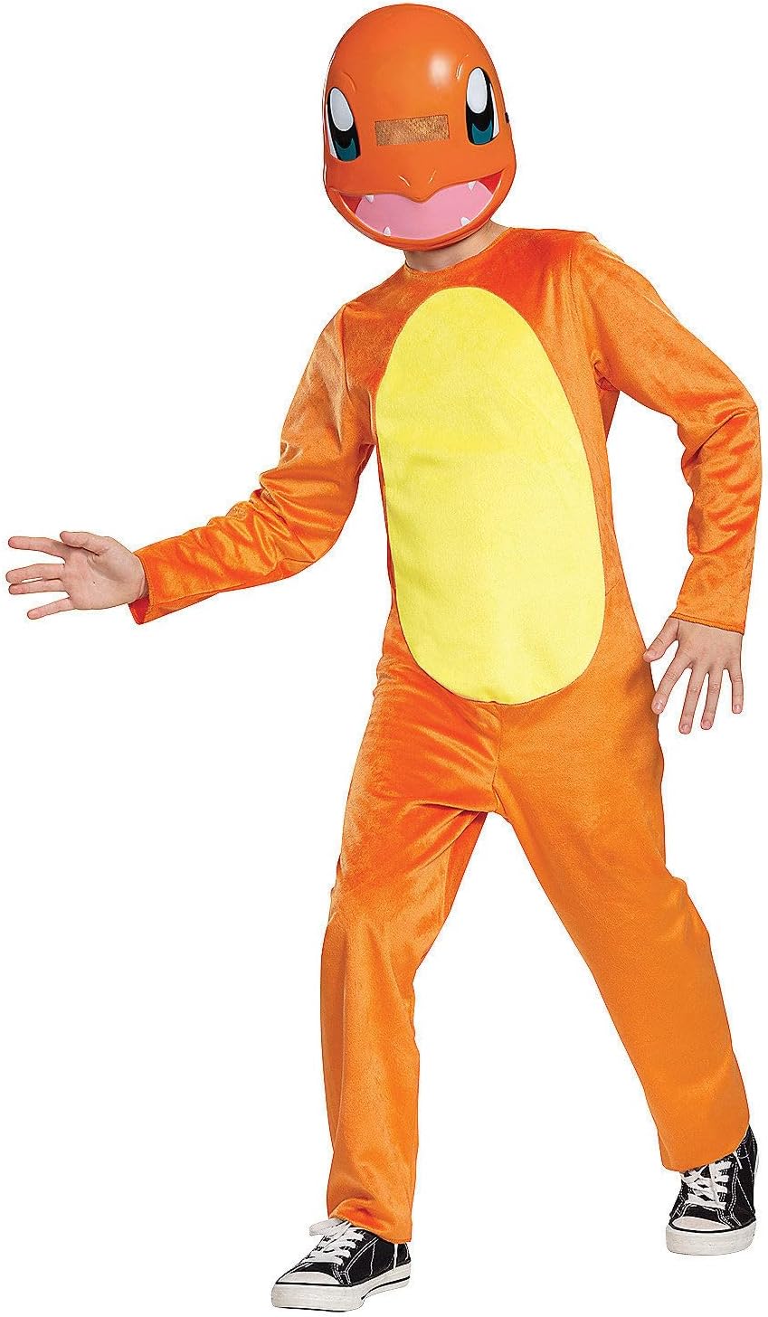 Detalle de Disguise Pokémon Charmander-kostuum voor kinderen met masker en zachte overall