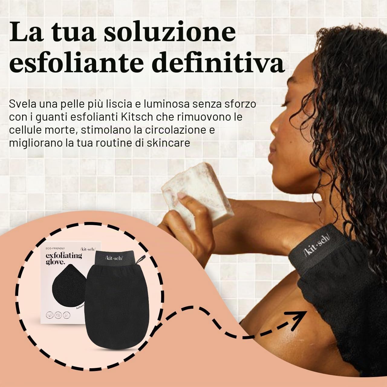 Thumbnail 5 de Kitsch Guanto Esfoliante Coreano – Guanto Scrubber per Doccia e Bagno, Pelle Liscia e Rigenerata