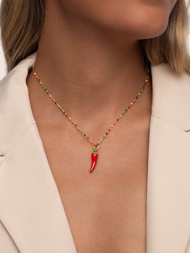 Thumbnail 1 de SINGULARU Charm Chili Pepper: Colgante latón bañado en oro 18kt con esmalte, cierre asa