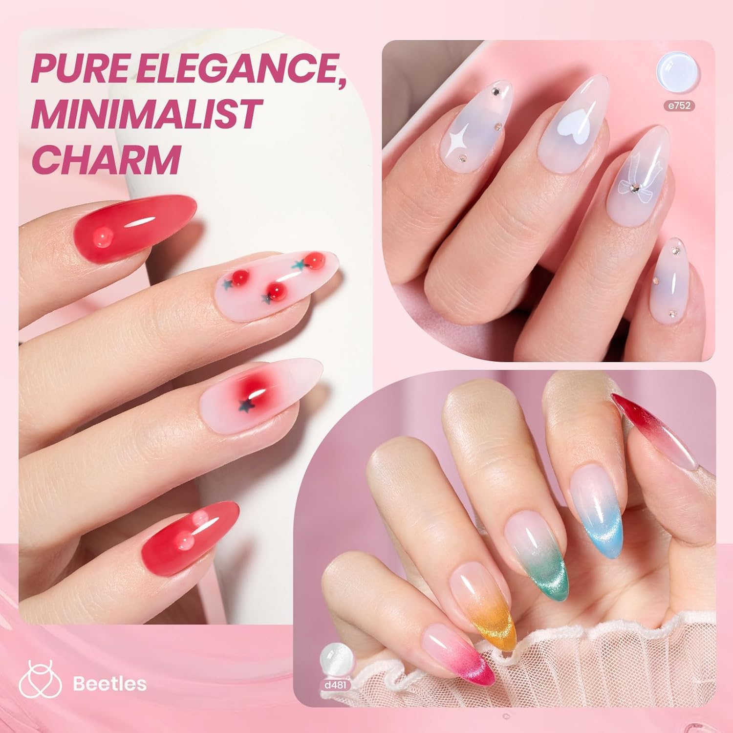 Detalle 2 de Beetles Jelly Gel Nail Set, 36 Colors ⚡
