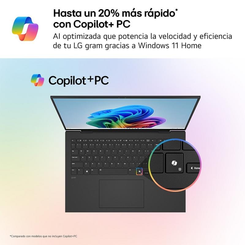 Detalle 2 de LG Gram Pro 17Z90U-G.AU88BN: portátil 17" ultraligero con 32 GB RAM, 1 TB SSD y Windows 11
