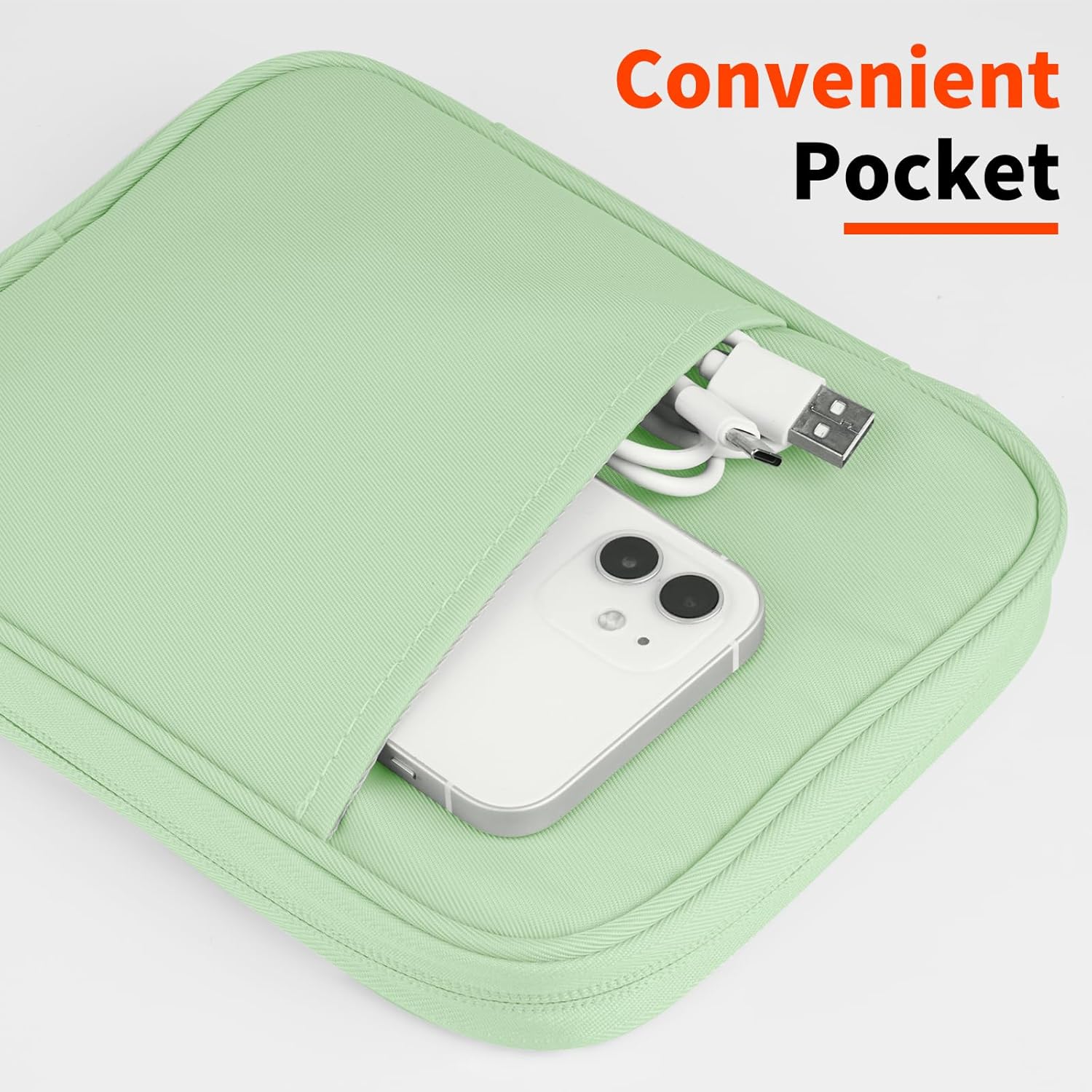 Detalle de HoYiXi Universal Tablet Sleeve Bag (7–8 inch) for Fire HD 8, iPad mini 1–6 & Android tablets – Green