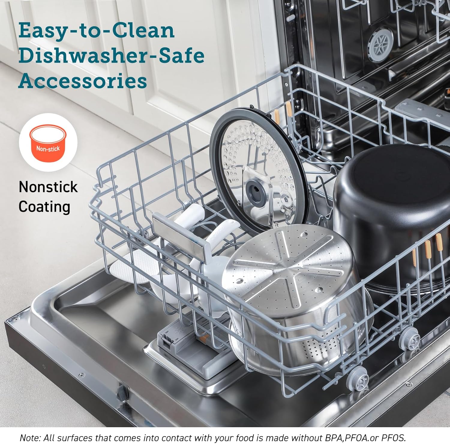 Thumbnail 6 de COSORI Rice Cooker, Slow Cooker & Steamer (Ceramic Coated Inner Pot, Fuzzy Logic) – 10 Cups / 5L, 17 Functions, Timer & Keep Warm, Black