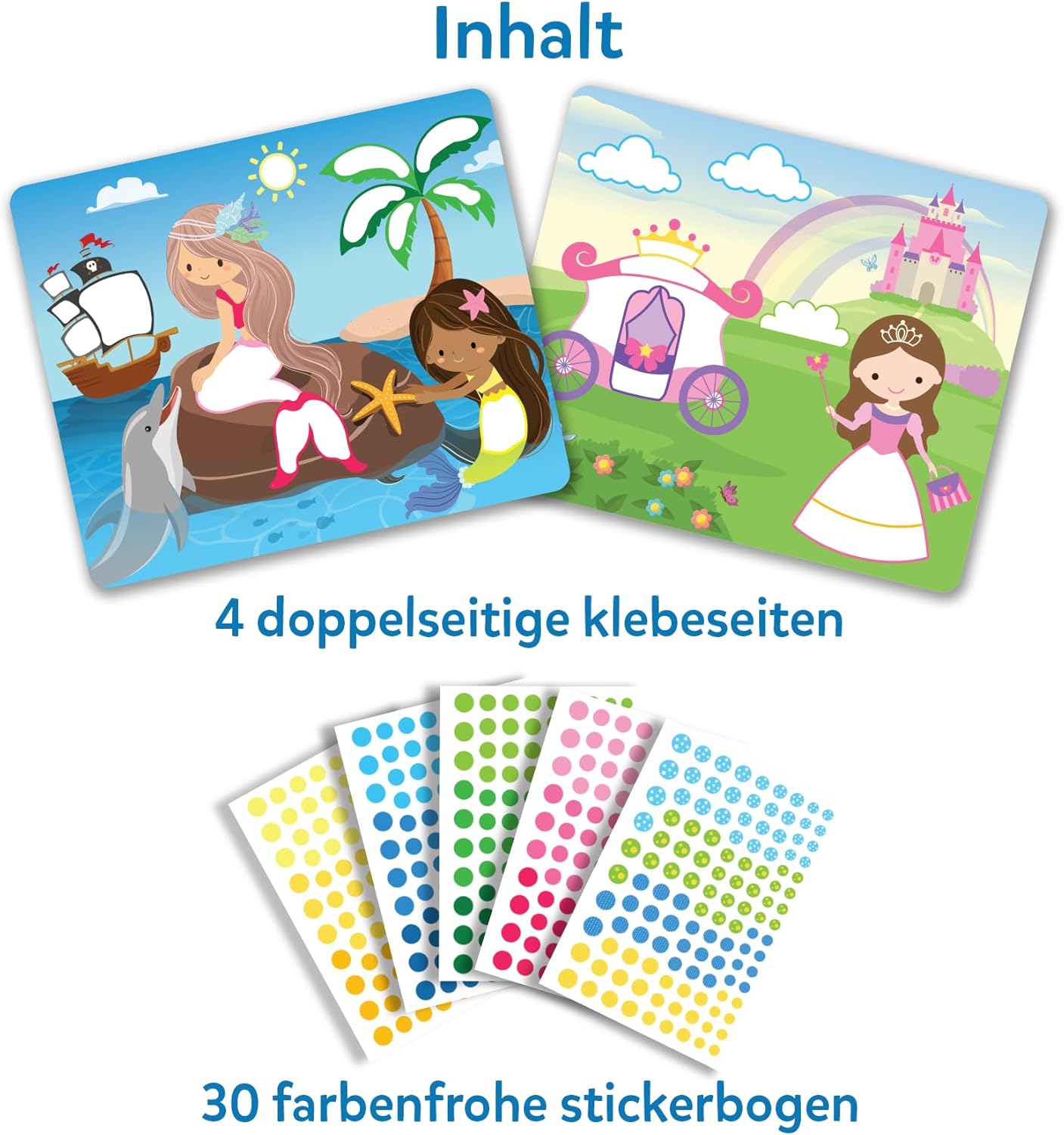 Detalle de Skillmatics Bastelaktivität – Pünktchen spaß! Stickerkunst ohne Saubermachen, 8 Bilder voller Prinzessinnen & Einhörner