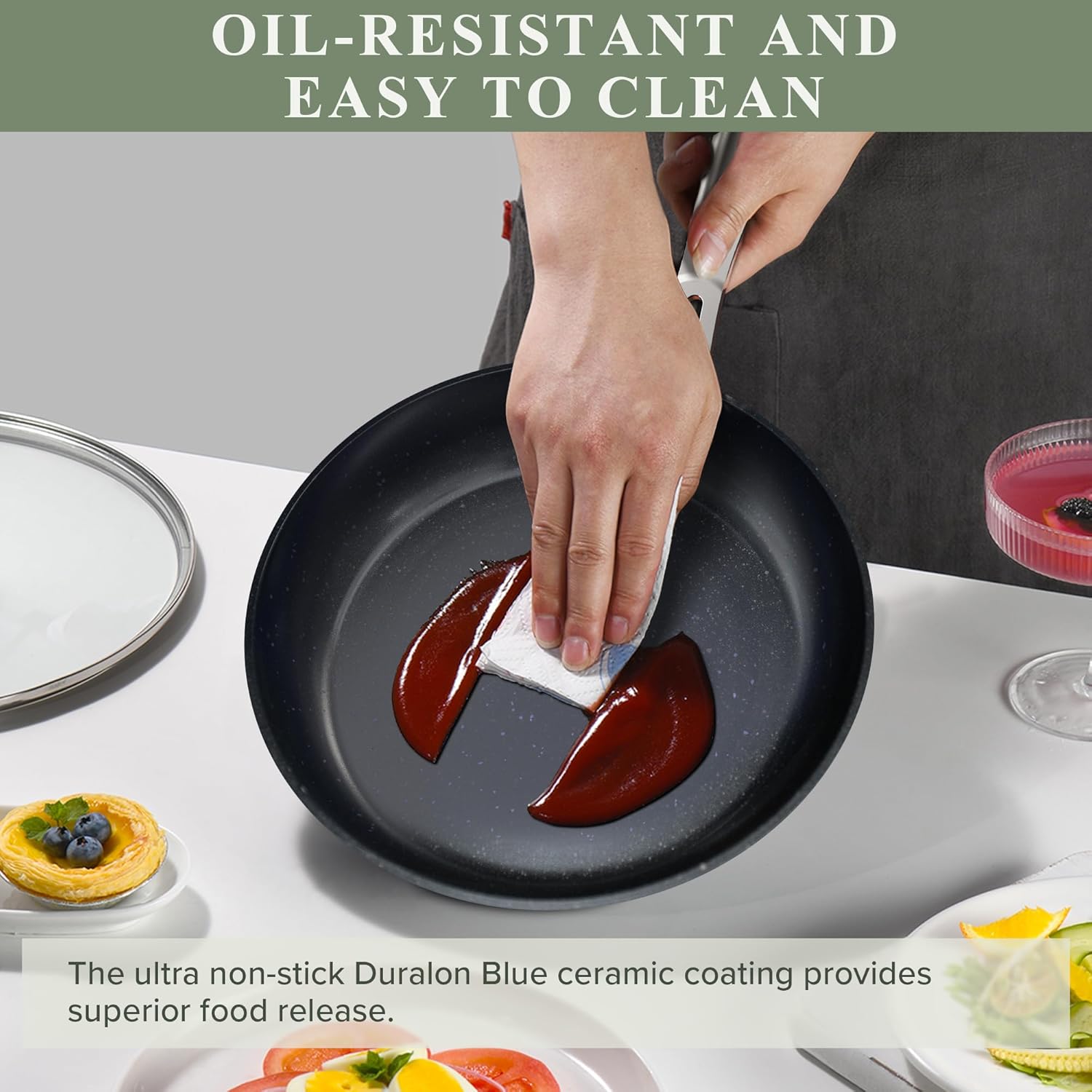 Thumbnail 5 de Nuwave Healthy Duralon Blue Ceramic Cookware Set