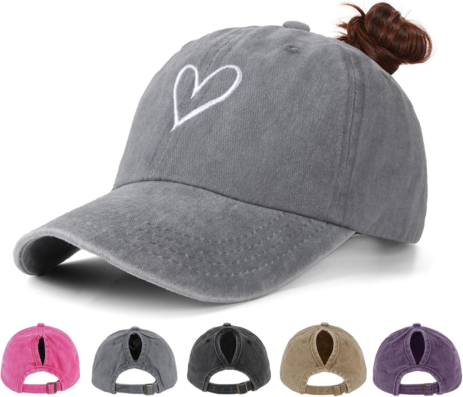 Thumbnail 4 de Acado Ponytail Baseball Cap adjustable distressed