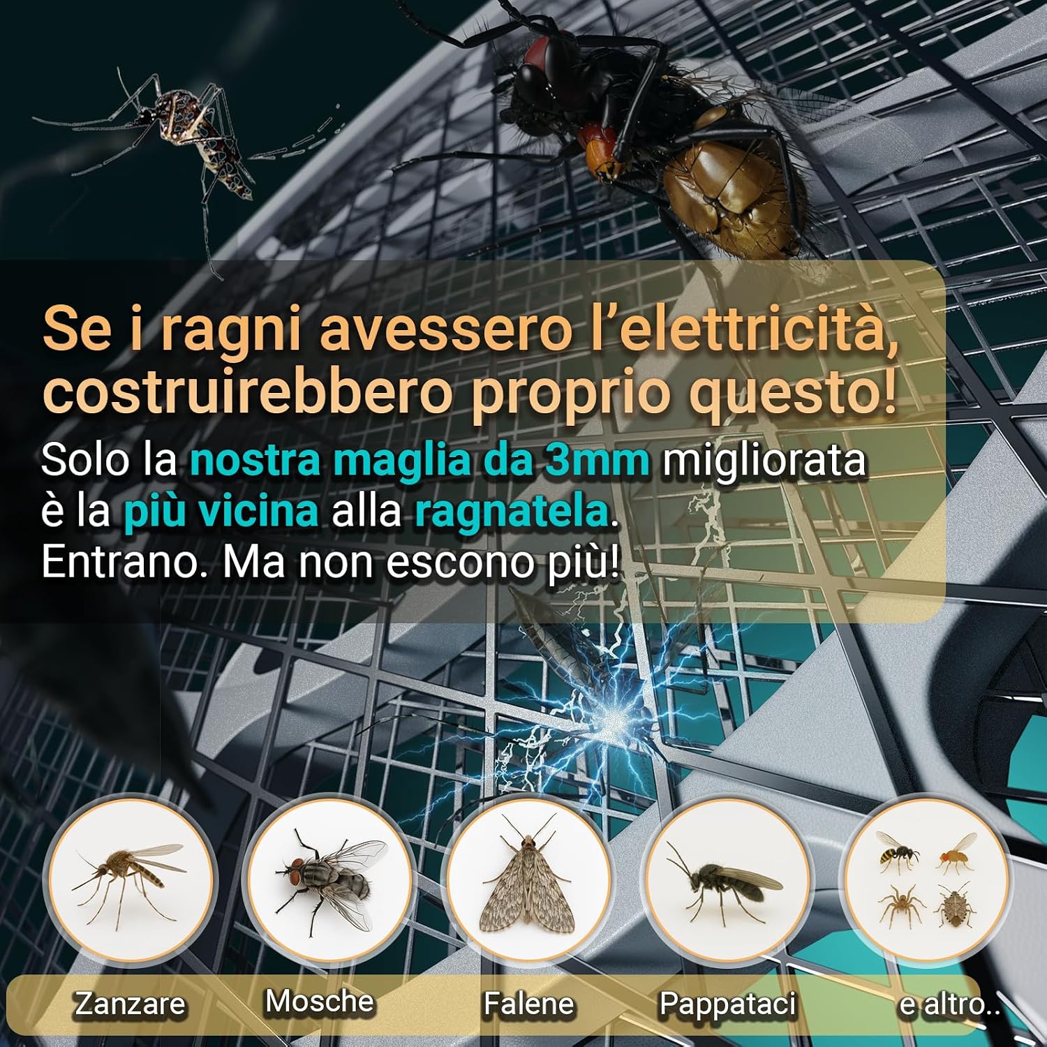 Detalle de YsChois racchetta elettrica zanzariera 3000 V