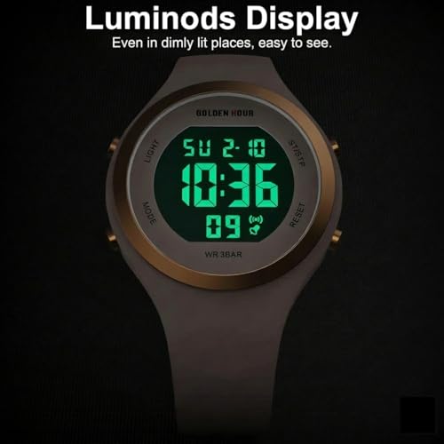 Thumbnail 4 de GOLDEN HOUR Digital Ladies Watch – 5ATM, Rose Gold with Luminous Display and Chronograph