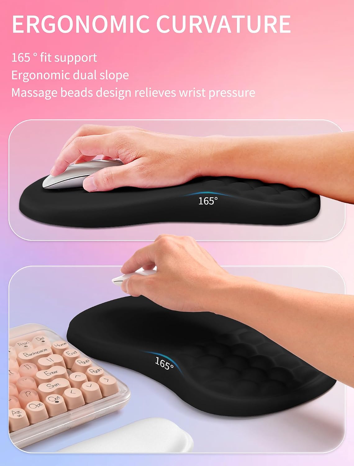 Detalle de Hokafenle KW2MP8-006 Keyboard Wrist Rest and Mouse Pad Set with Memory Foam