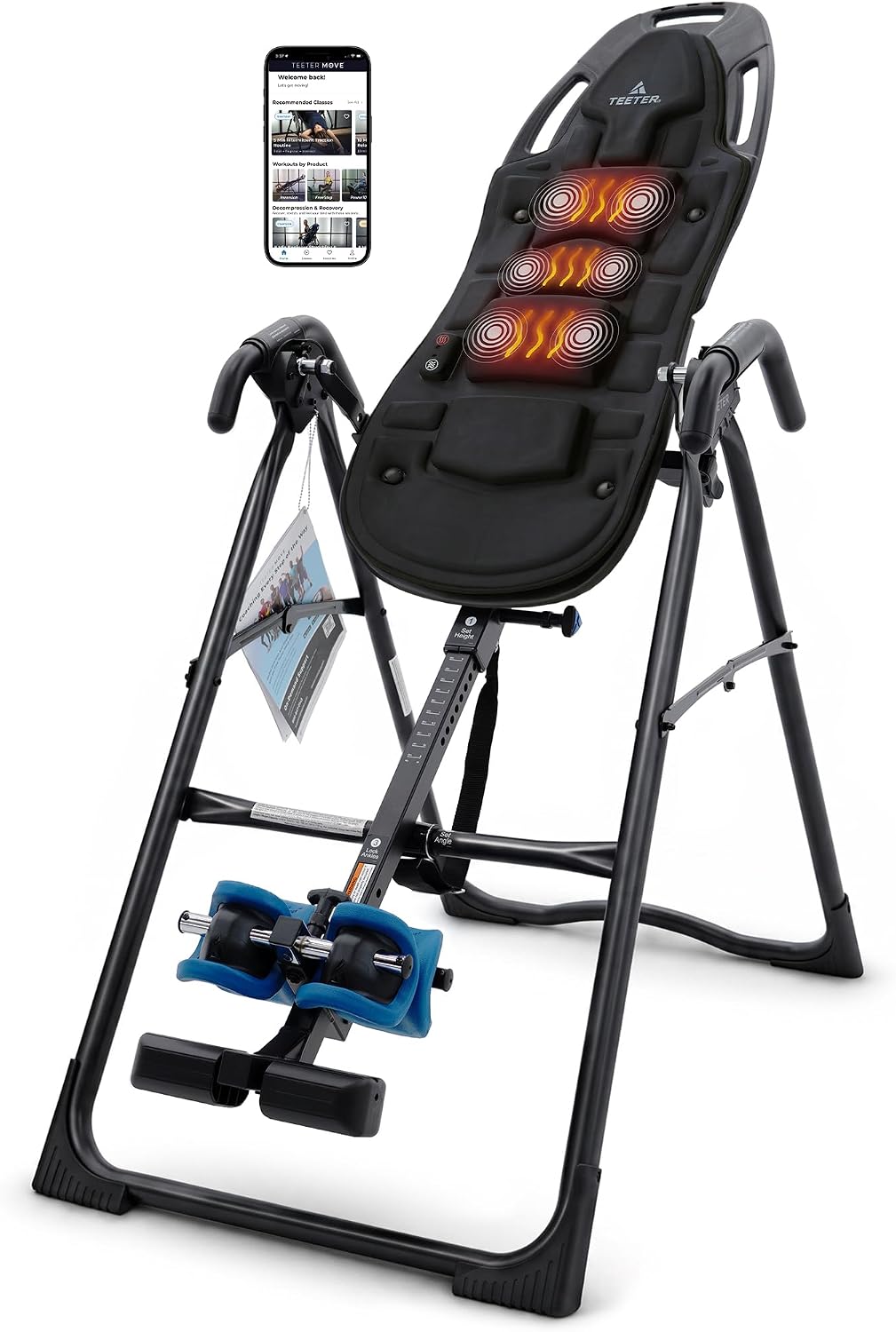 Detalle de TEETER EP-560 Inversion Table with Heat and Vibration Cushion, 300 lb Capacity